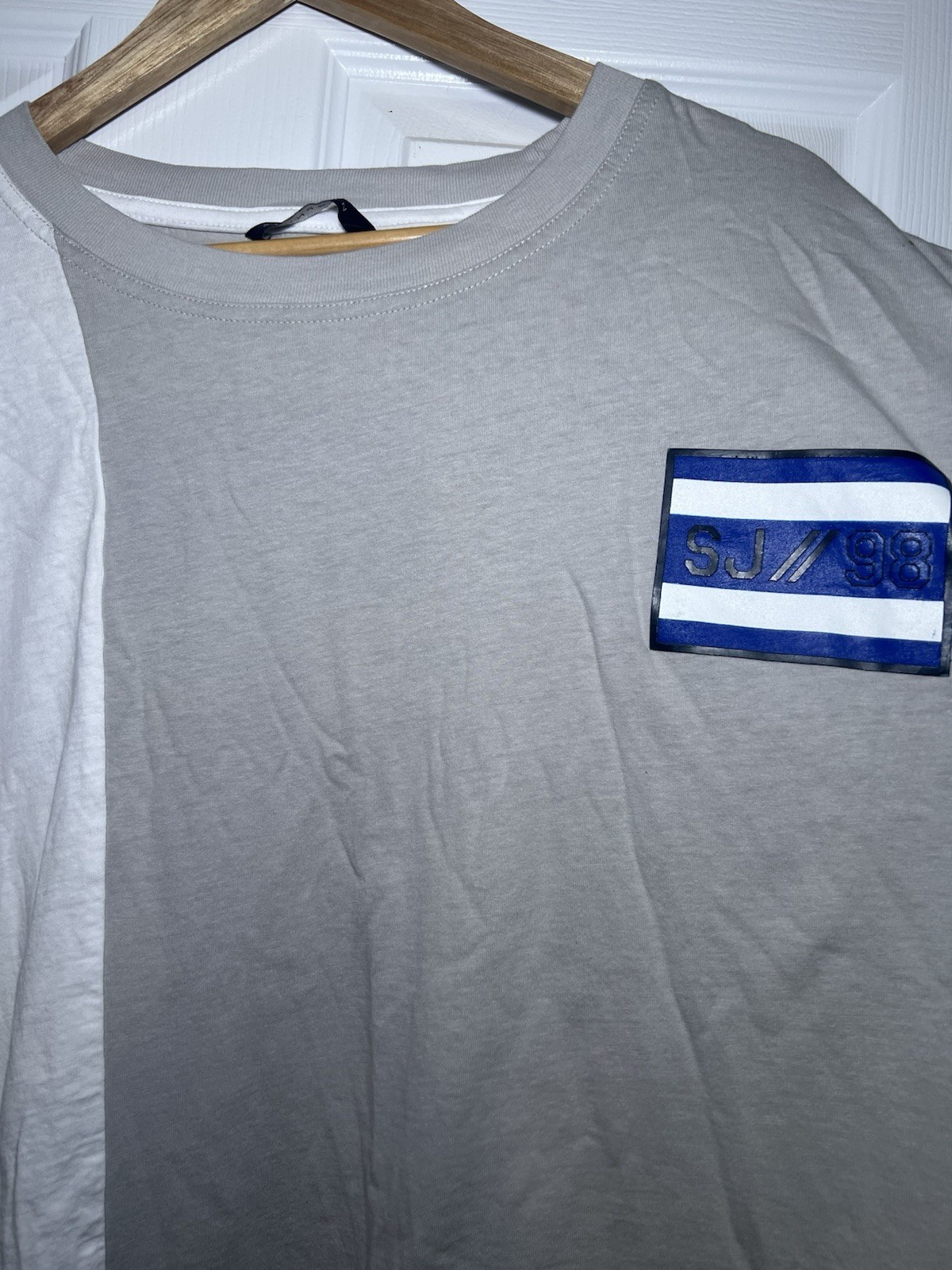VTG Sean John T Shirt Mens 3X-4X Blue Graphic Print Short Sleeve Tri Color Y2K