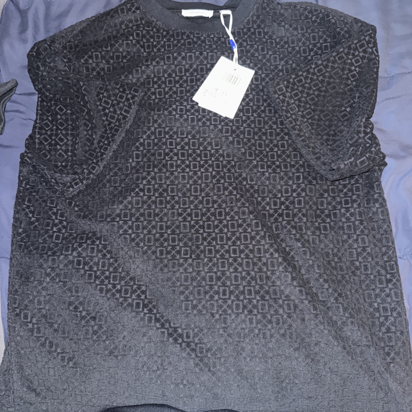 Off-white Towel Terry All Over Logo Tee Short Sleeve Men’s Size Small