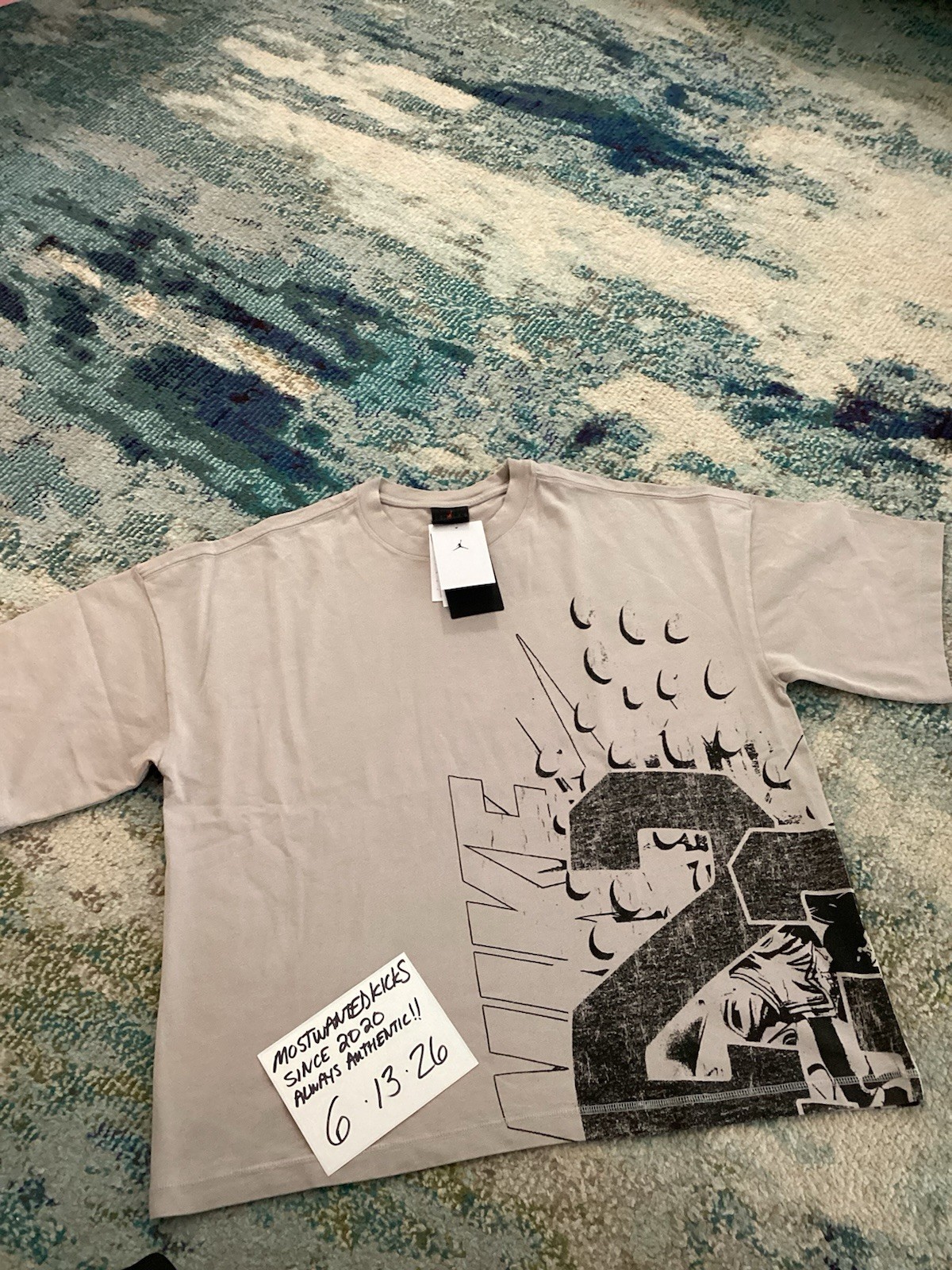 NWT Nike Air Jordan “23” College Grey Graphic Loose Fit T-Shirt Men’s Sz M