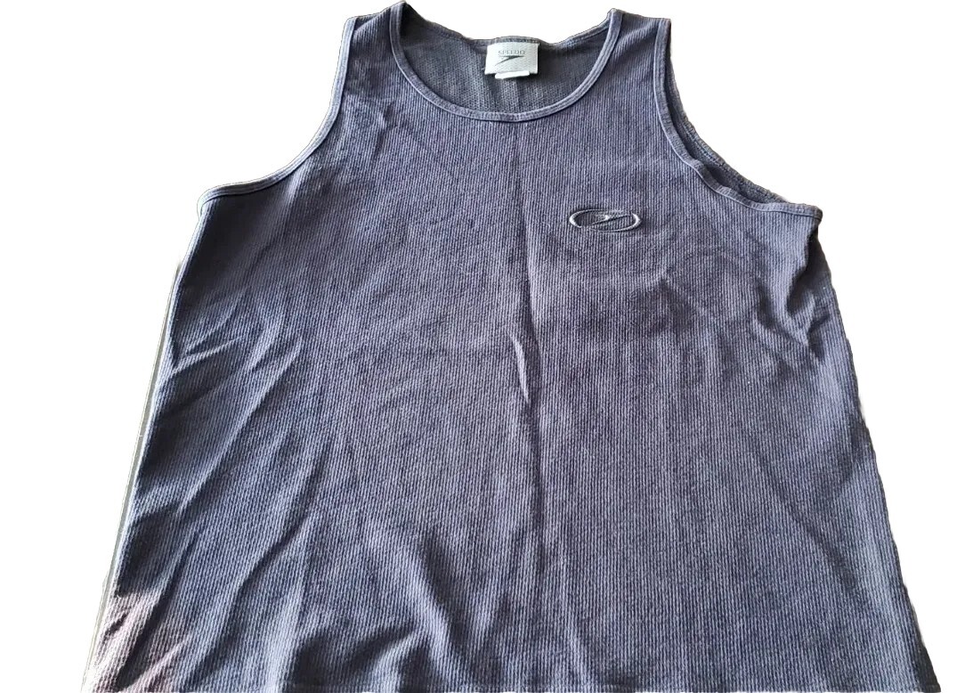 Speedo Made in Mexico Ribbed Black Tank Top Sz XL EUC 90% Cotton 10% Polyester