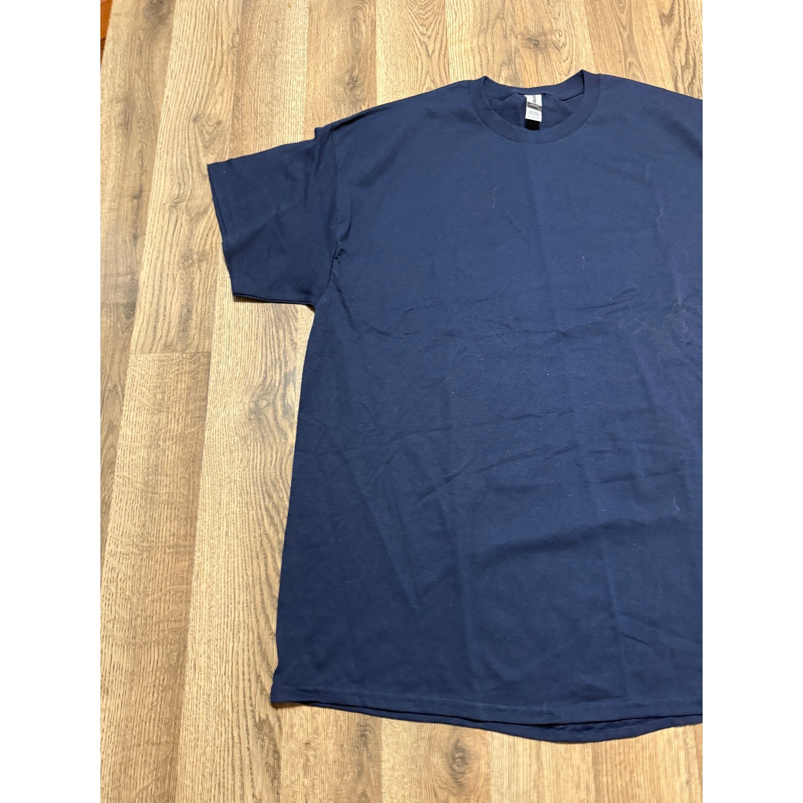 Gildan T-Shirt Mens XL Navy Blue Adult DryBlend Short Sleeve Crew Neck Excellent