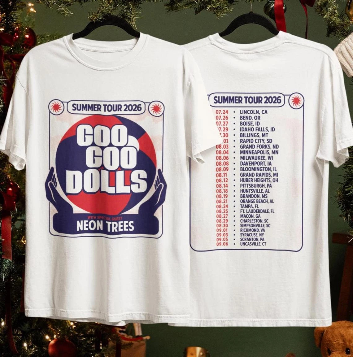 Goo Goo Dolls Summer Tour 2026 Retro Rock Band T-Shirt