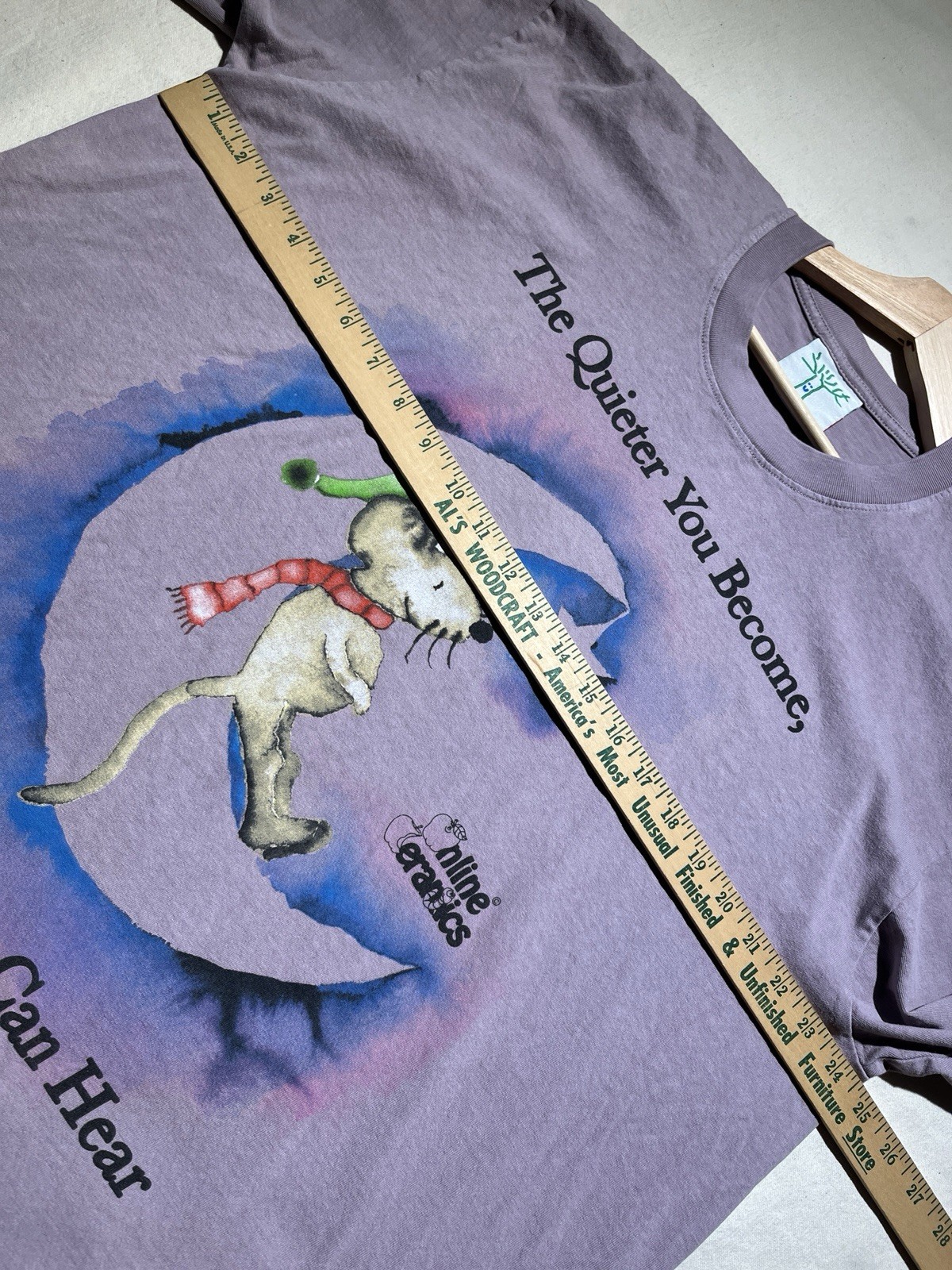 Online Ceramics T Shirt Mouse On The Moon Size XL The Quieter You Become Purple