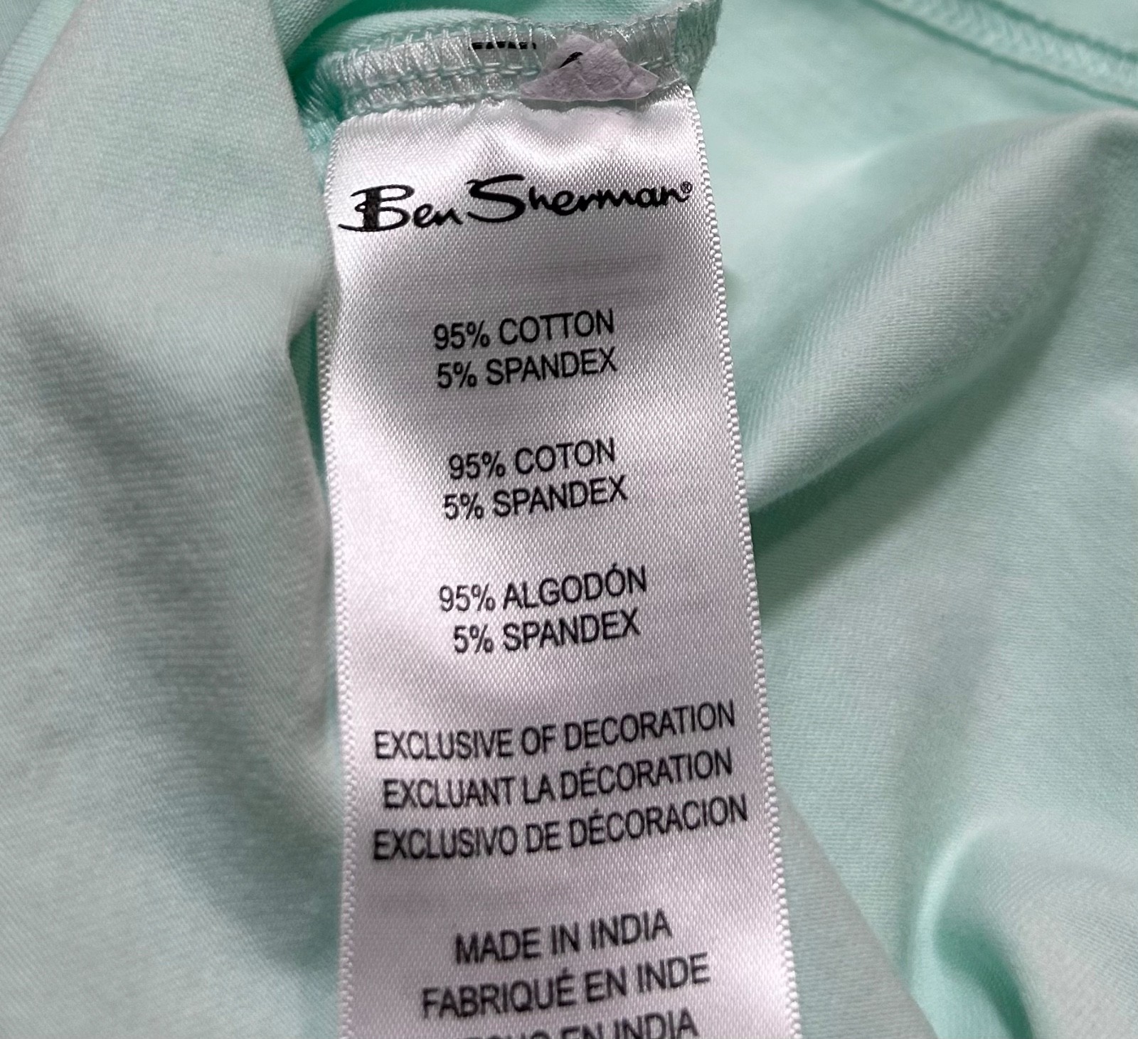 Ben Sherman Men’s Slim-Fit Crew Neck Cotton Stretch Pocket T-Shirt Mint Green XL