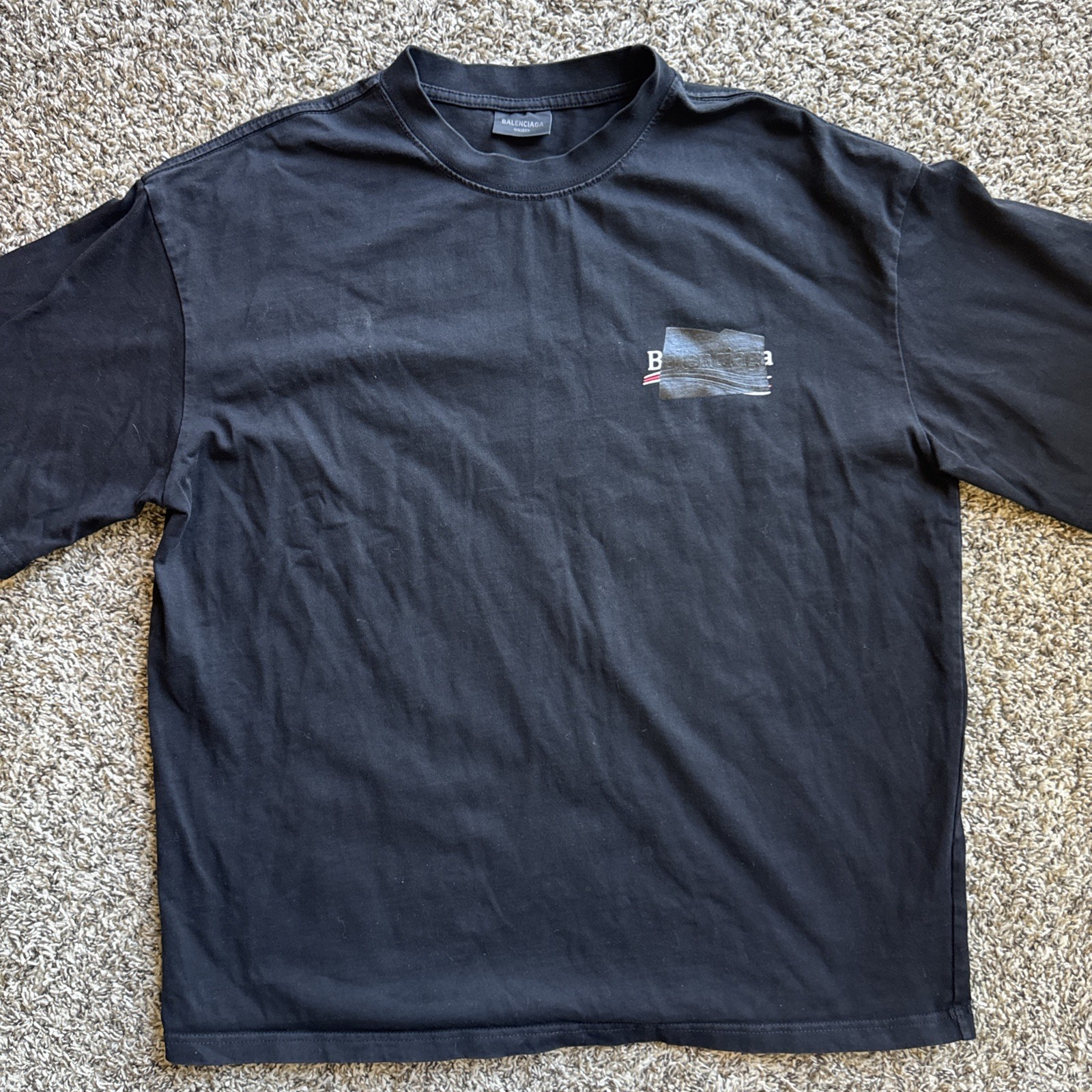Balenciaga Black Unisex Tee T Shirt Medium