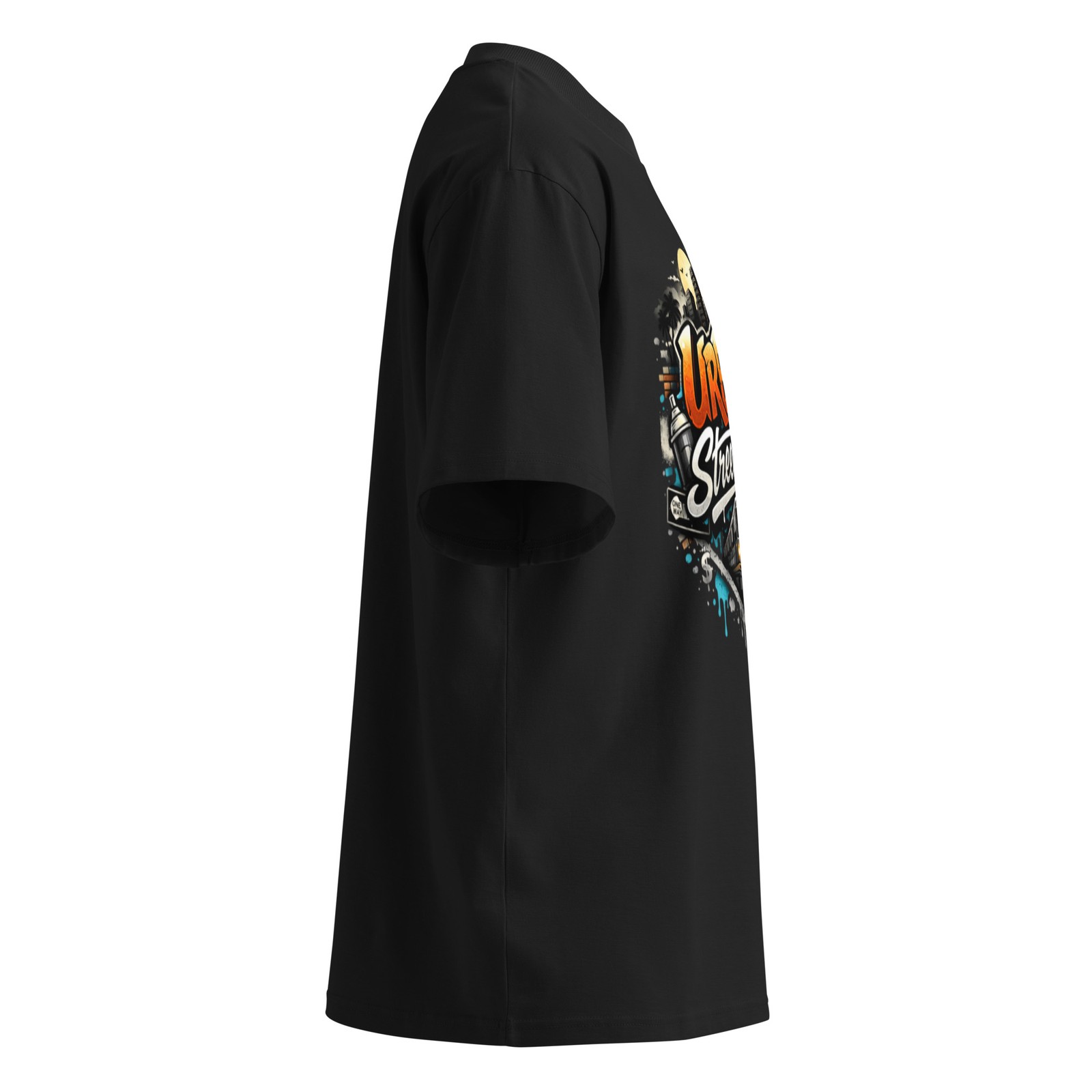 Unisex organic oversized high neck t-shirt