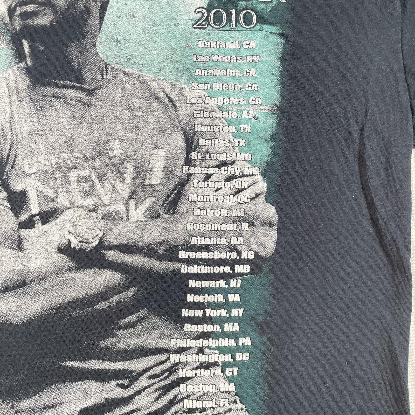 Usher Shirt Mens Large Black 2010 OMG Tour Concert Rap Tee R&B Double Sided