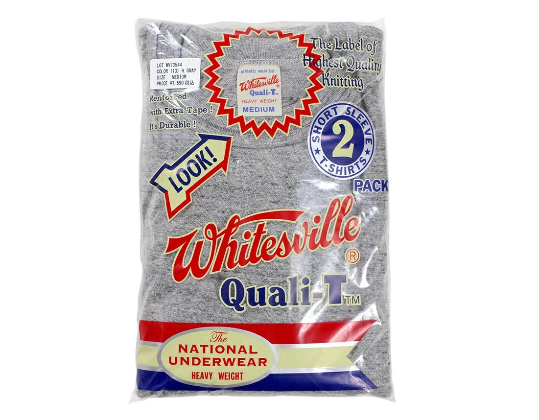 Whitesville WV73544 2-PACK T-SHIRT Gray Size XL Men’s Made in Japan