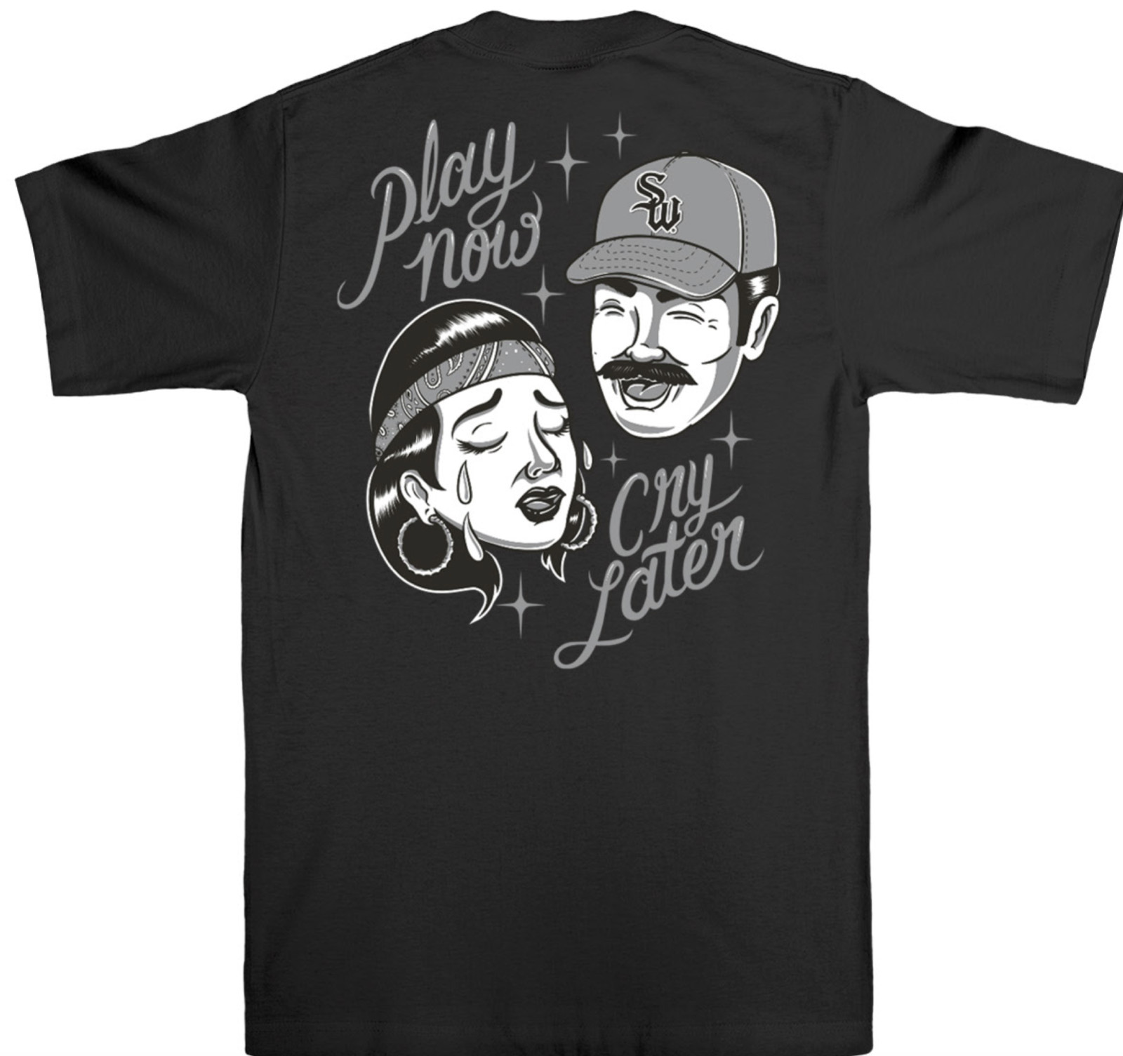 streetwise Play Now Graphic T-Shirt Black & White M-5XL
