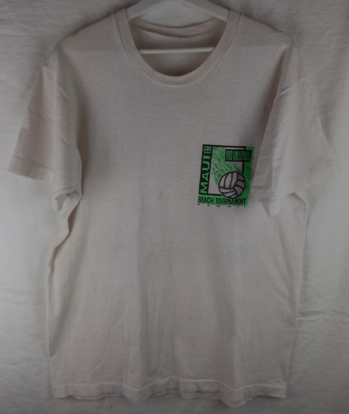 Vintage 90s Maui Beach Volleyball Tournament Double Sided Hawaii Mens Shirt Sz L