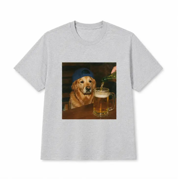 Funny Golden Retriever Beer Lover Dog Graphic Meme Shirt