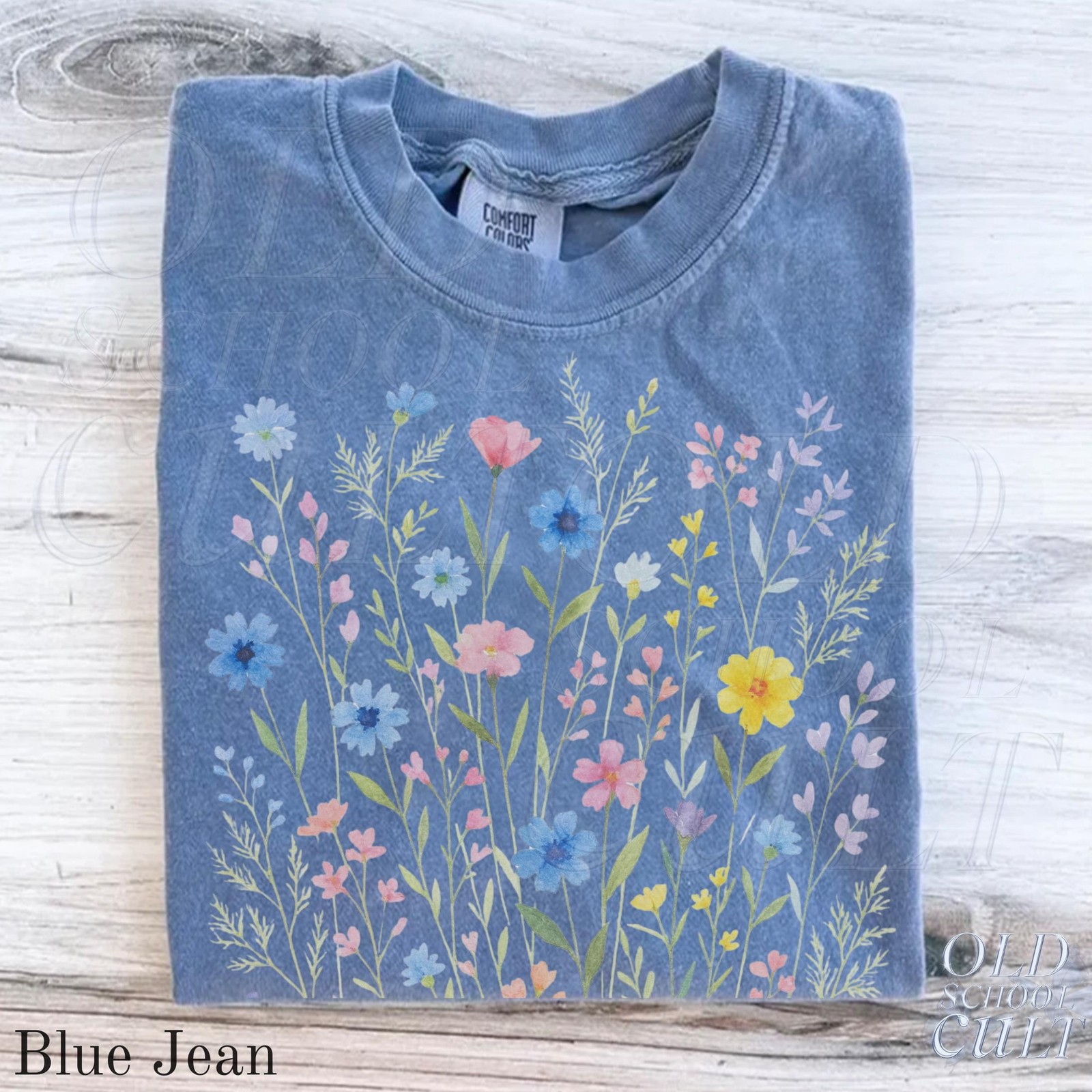 Wildflowers Vintage Style Comfort Colors Tshirt Retro Floral Print Shirt Blooms
