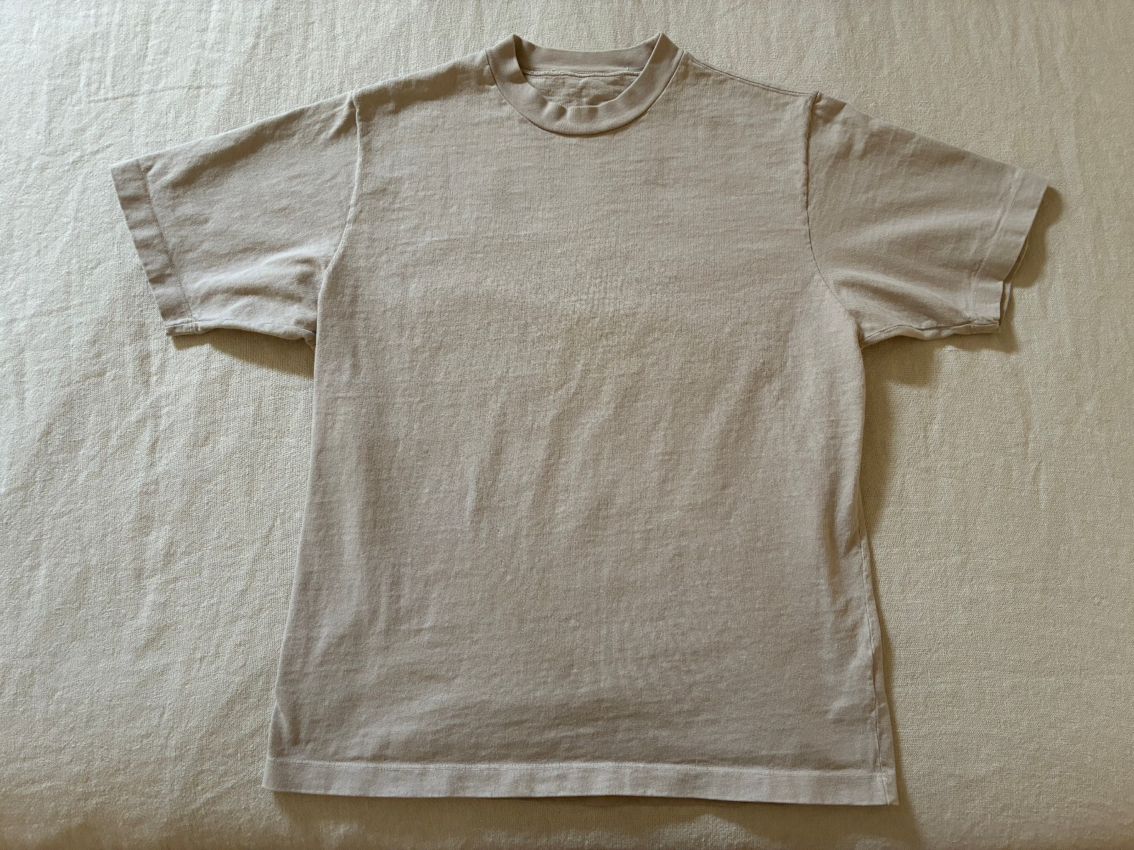 Lady White Co Shirt Mens Medium Oatmeal Rugby Tee Crew Neck Made in USA