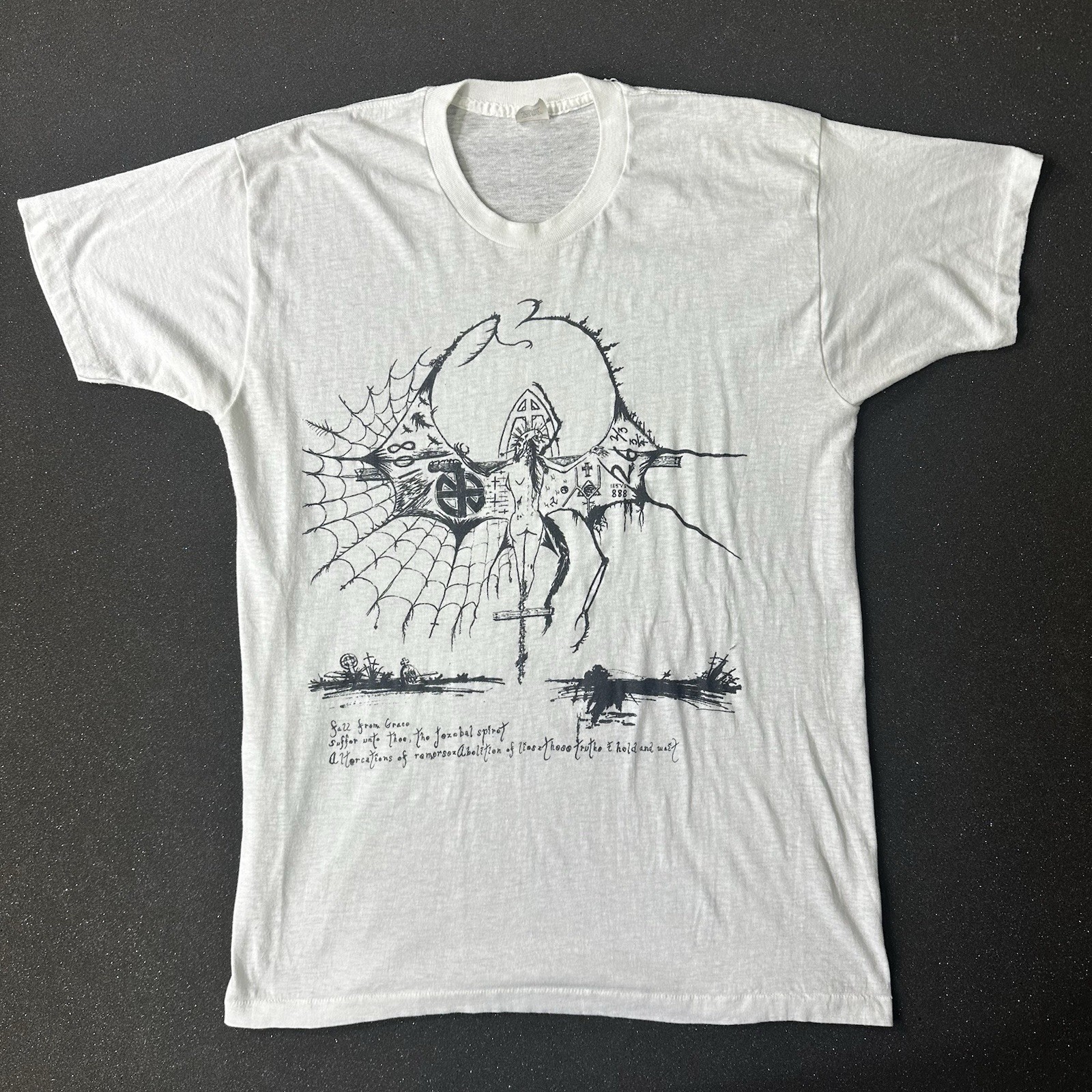 Vintage Crass Tee UK Punk Band T-Shirt XL 50/50 Made in USA 19×28