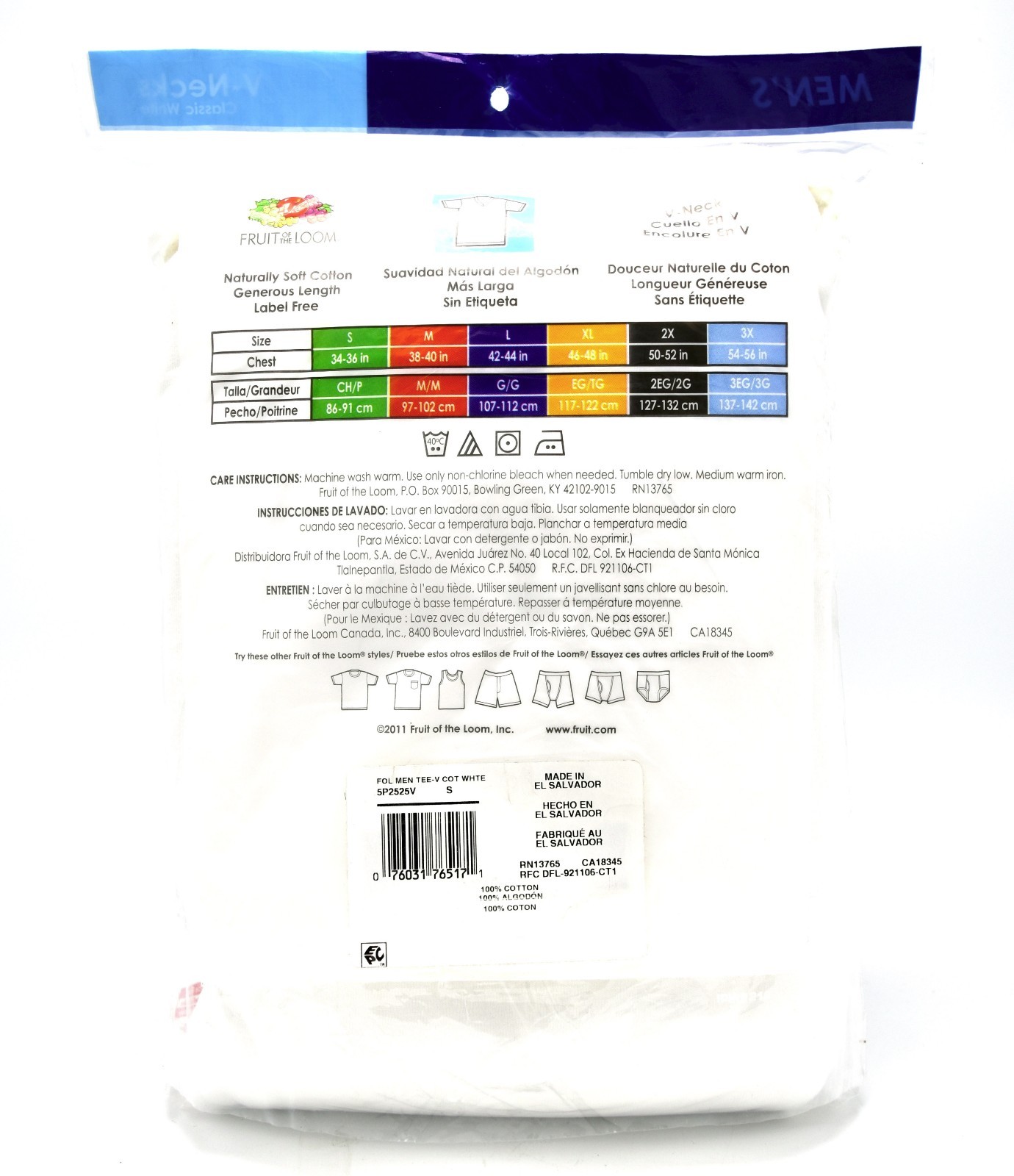 15 White Small S 34-36 Inch V-Neck T-Shirts Fruit Of The Loom C/P 86-91 CM