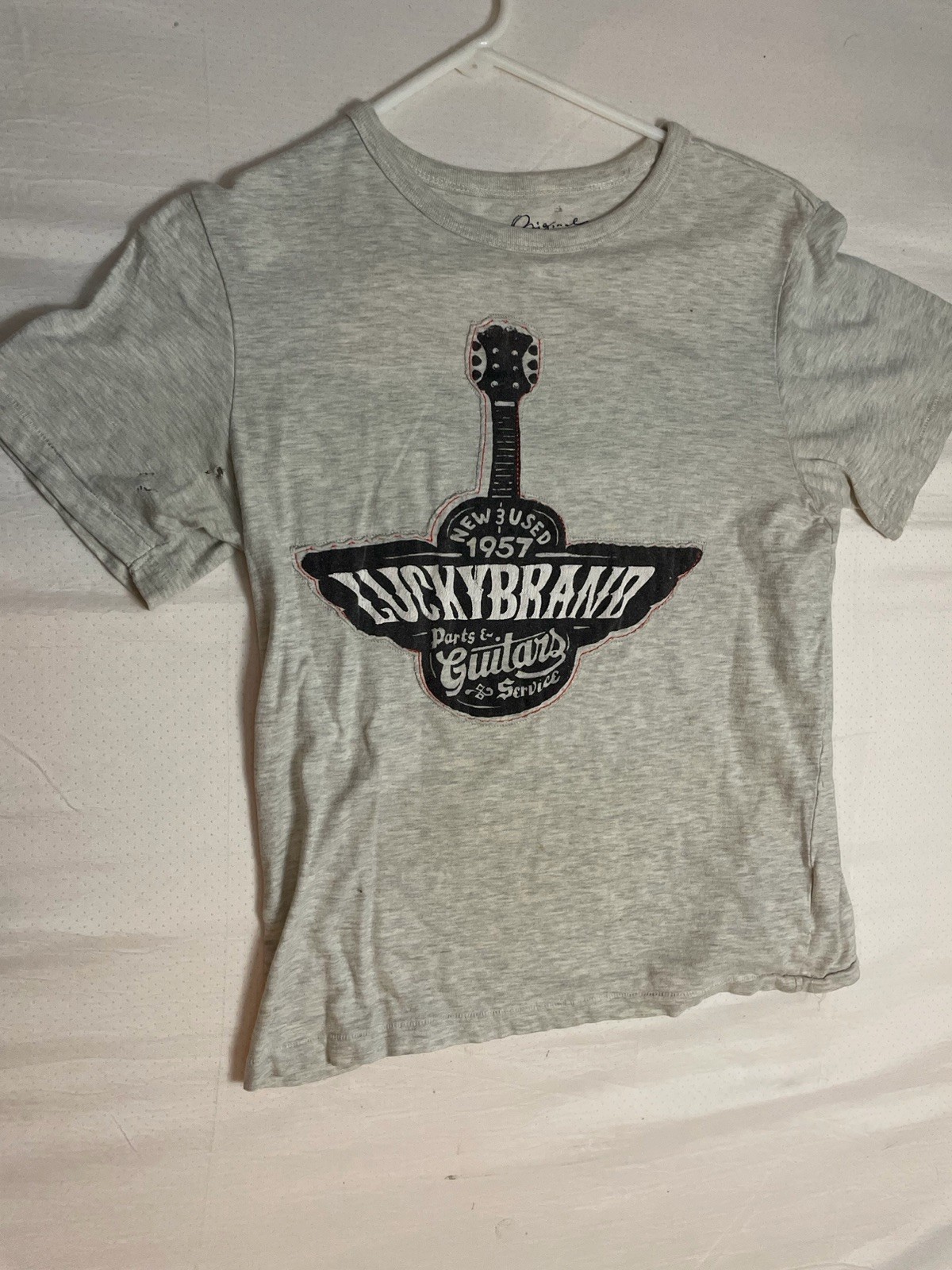 Lucky Brand California Gibson Graphic Print T-Shirt Gray Cotton Men’s M Crew