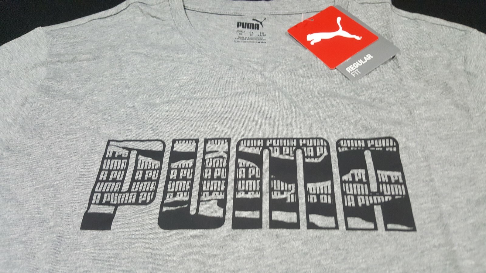 Puma Mens Graphic Tee Graphic Logo Gray Regular fit