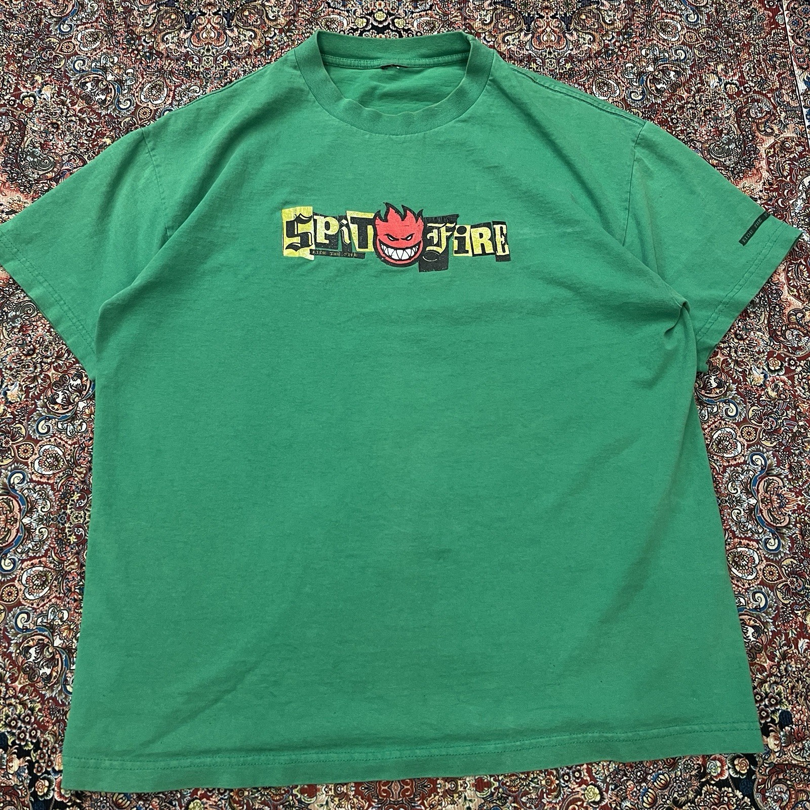 vintage green Spitfire 90s _20s skateboard t-shirt