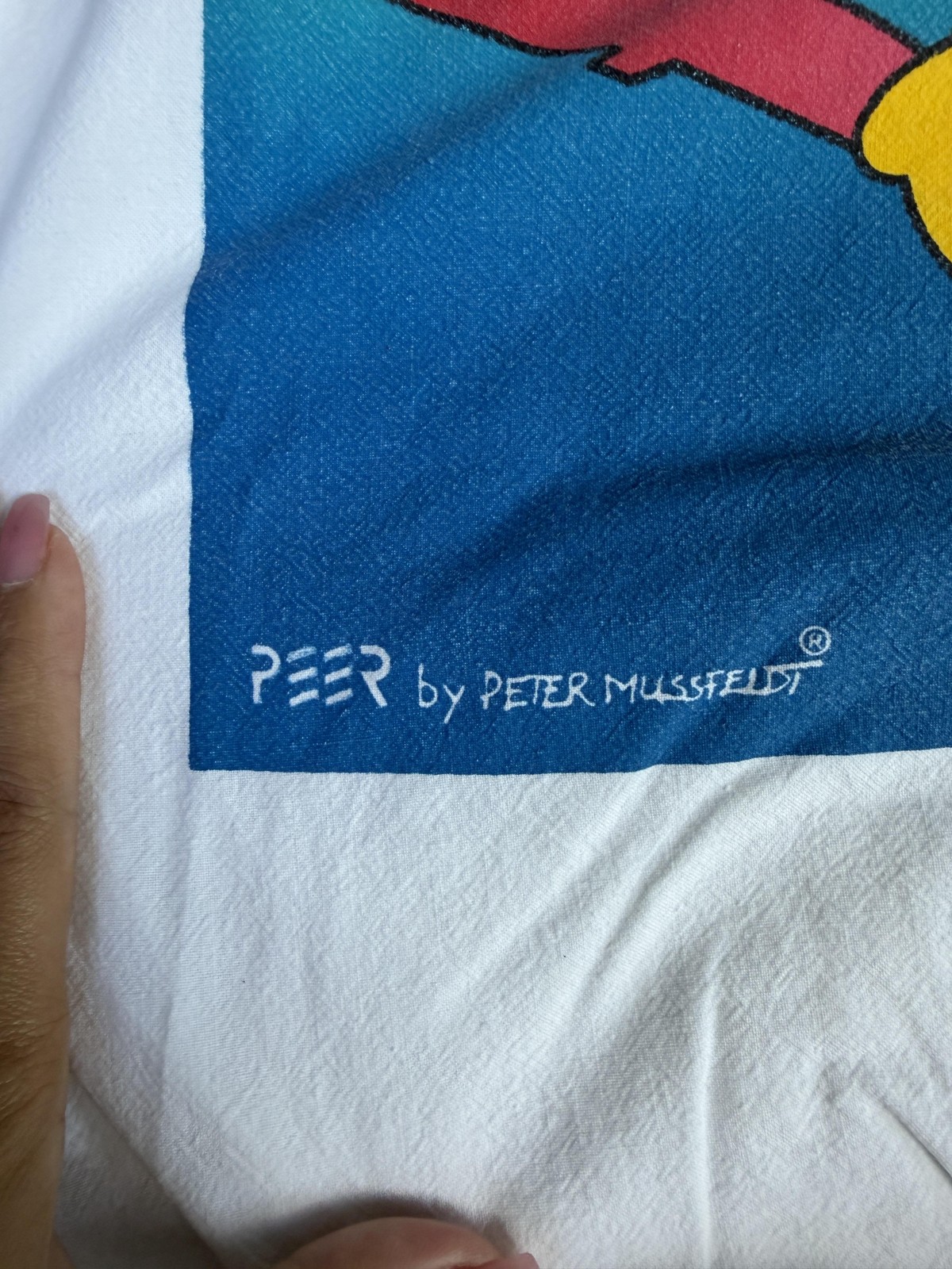 Vintage PEER By PETER MUSSFELDT Shirt Mens XL White Parrot Graphic Crew Neck