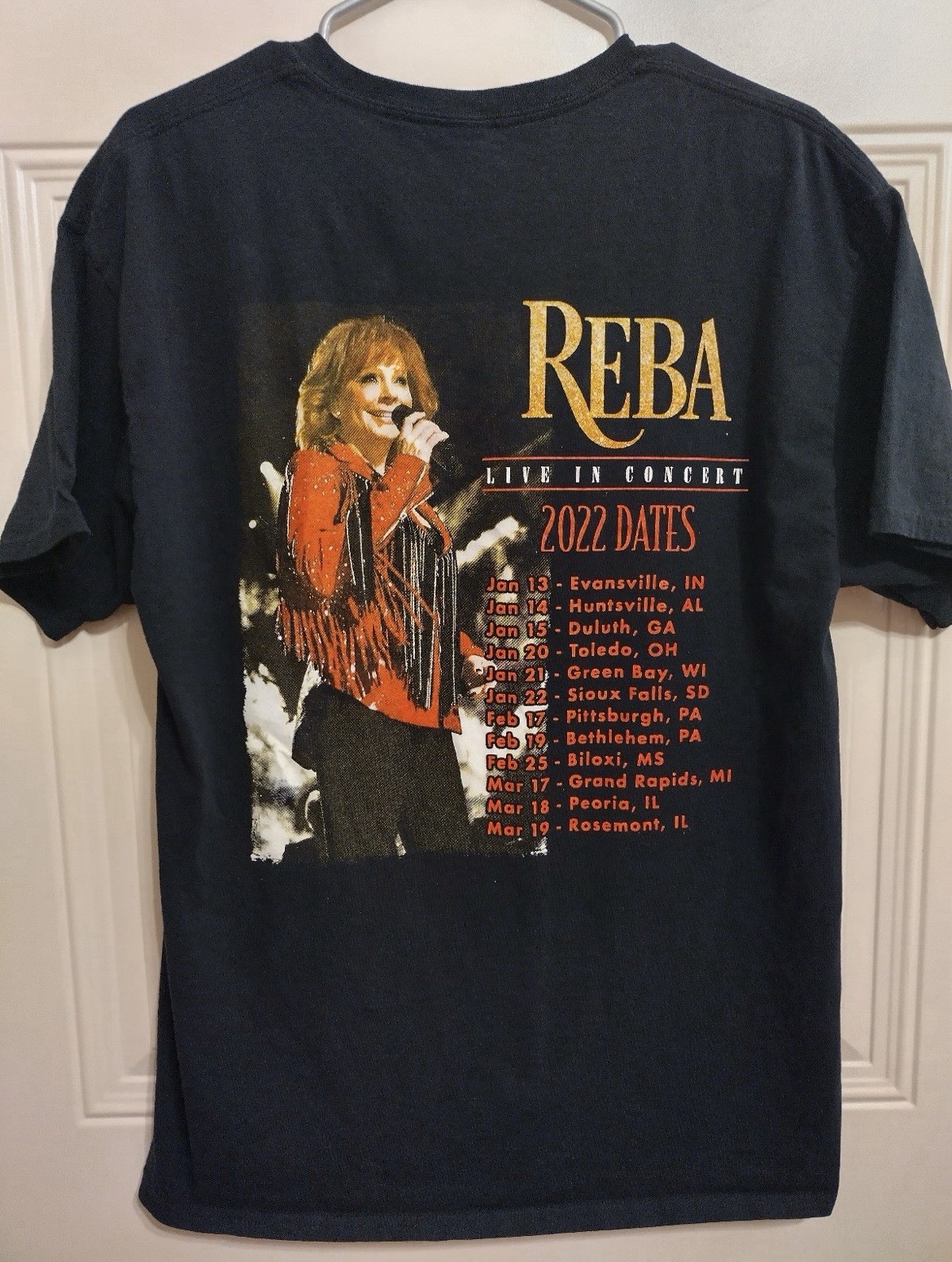 Reba McEntire 2022 Tour Shirt Large Live In Concert Country Music Black BG18