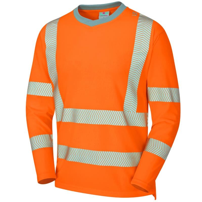 Leo Capstone Recycled Sustainable High Visibility Orange Long Sleeve T-shirt