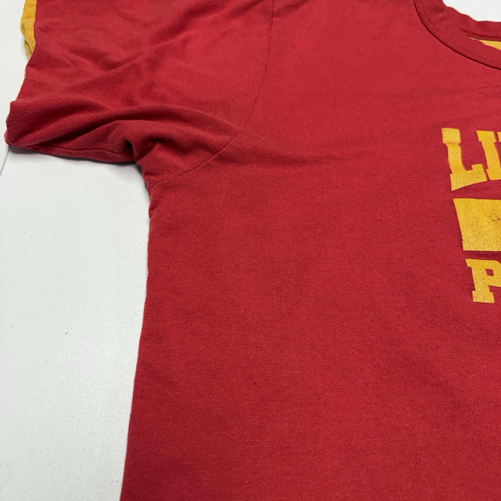 Vintage 90s Double Face Phys Ed T Shirt Mens XL Red/Yellow USA