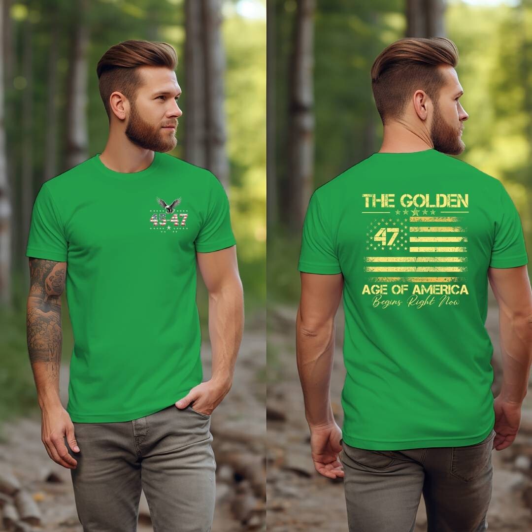 Trump Vance 2024 The Golden Age of America Great MAGA Golf 45 47 Eagle T-Shirt