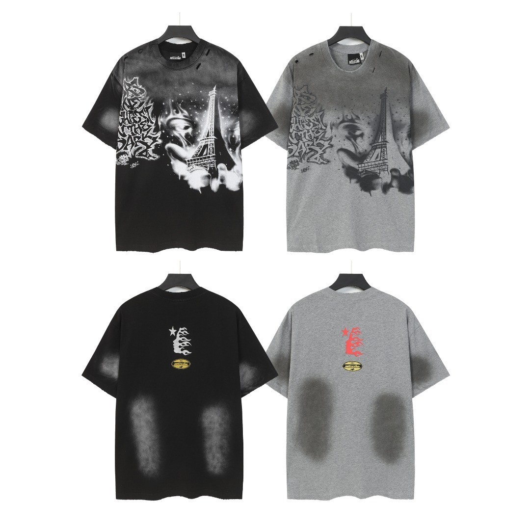 Graphic Hellstar tee shirt Men’s Black/Gray Cotton NEW S-M-L-XL