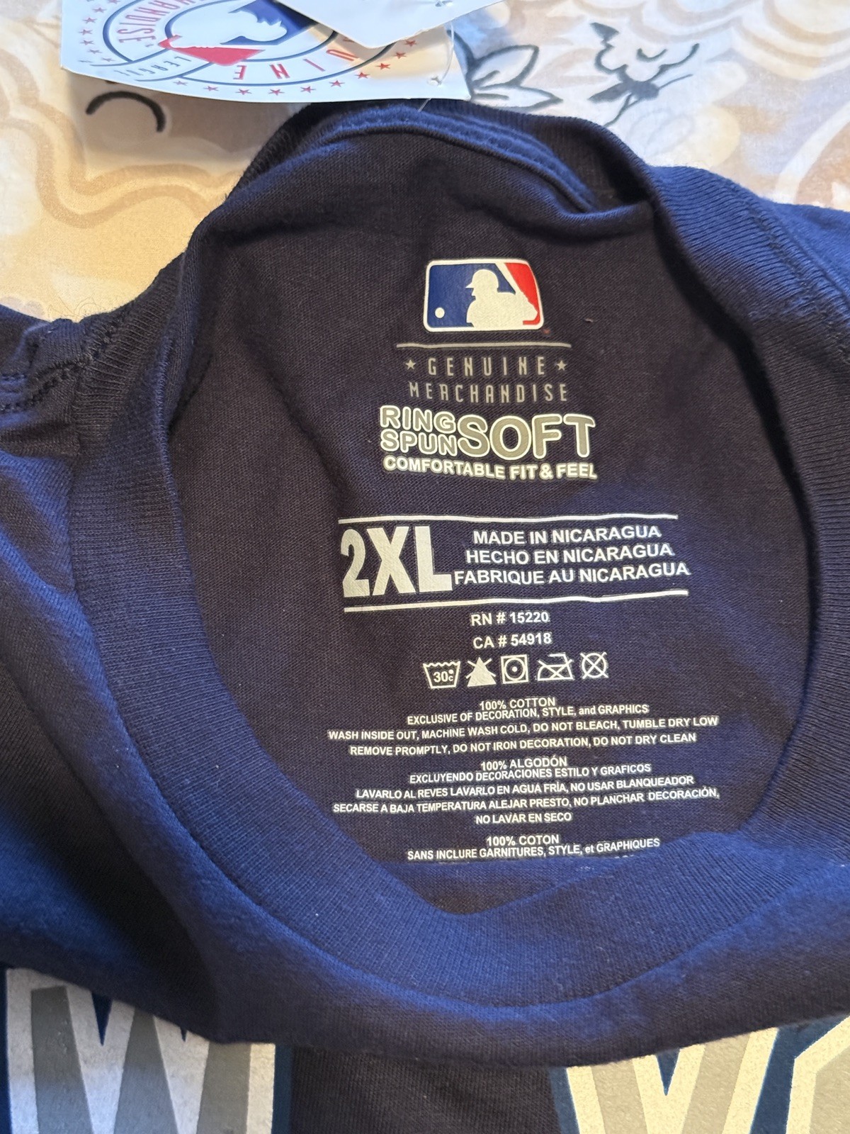 Men’s MLB Genuine Merchandise – New York Yankees Navy Soft T-Shirt Size 2XL NWT