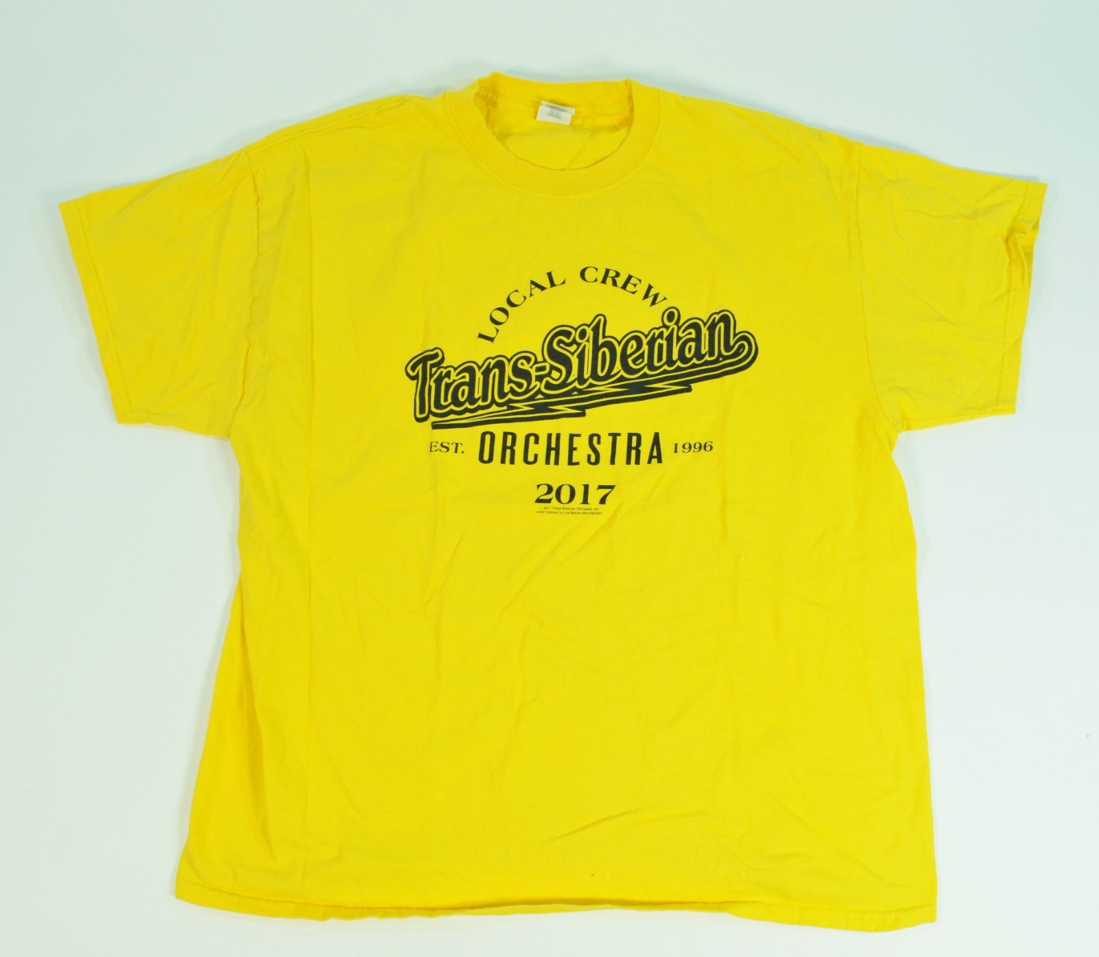 Trans-Siberian Orchestra Local Crew 2017 Yellow Concert Tour Band Shirt XL