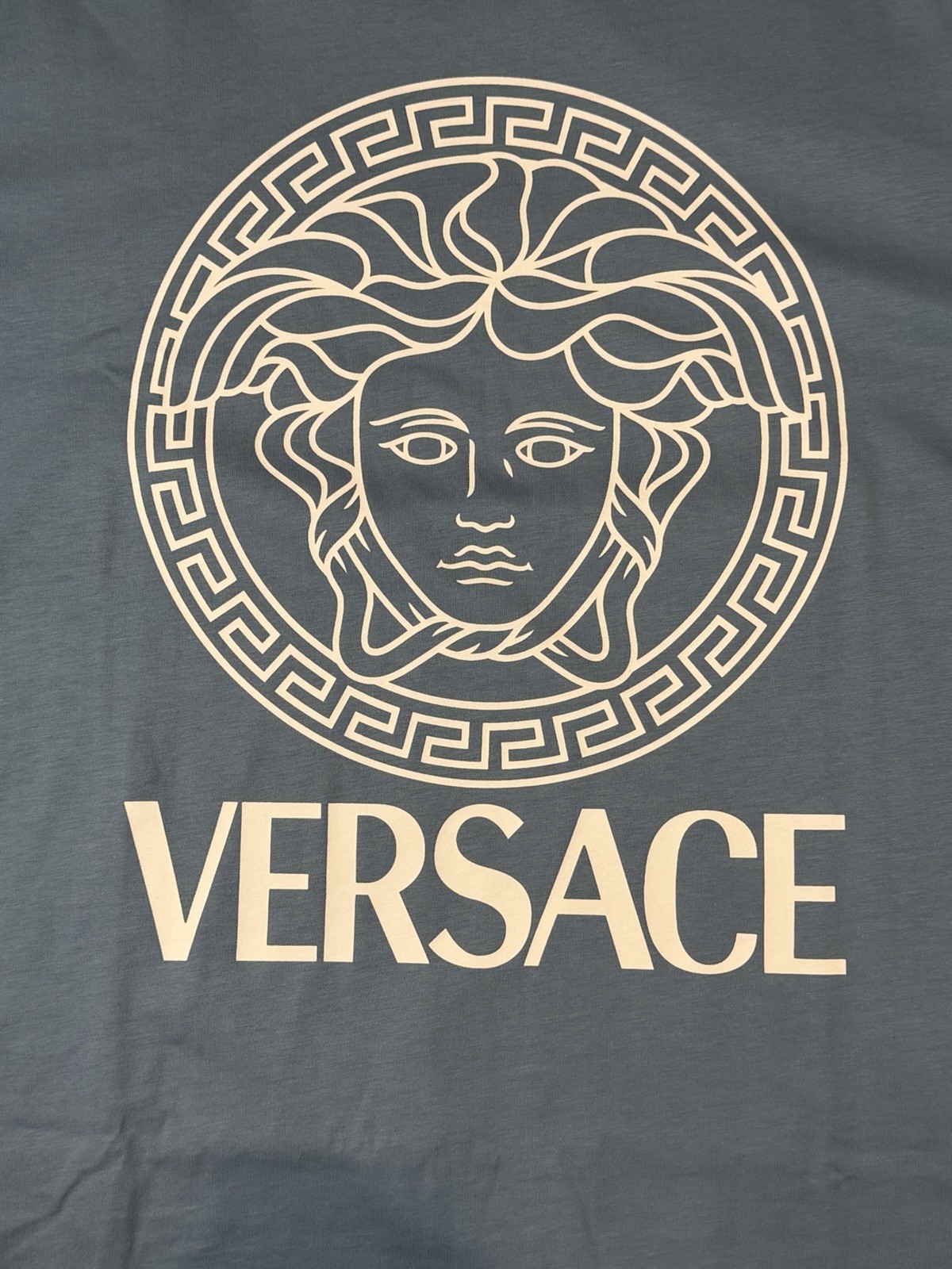 Versace Medusa Light Blue Jersey Short Sleeve T-Shirt Men’s Size L Authentic