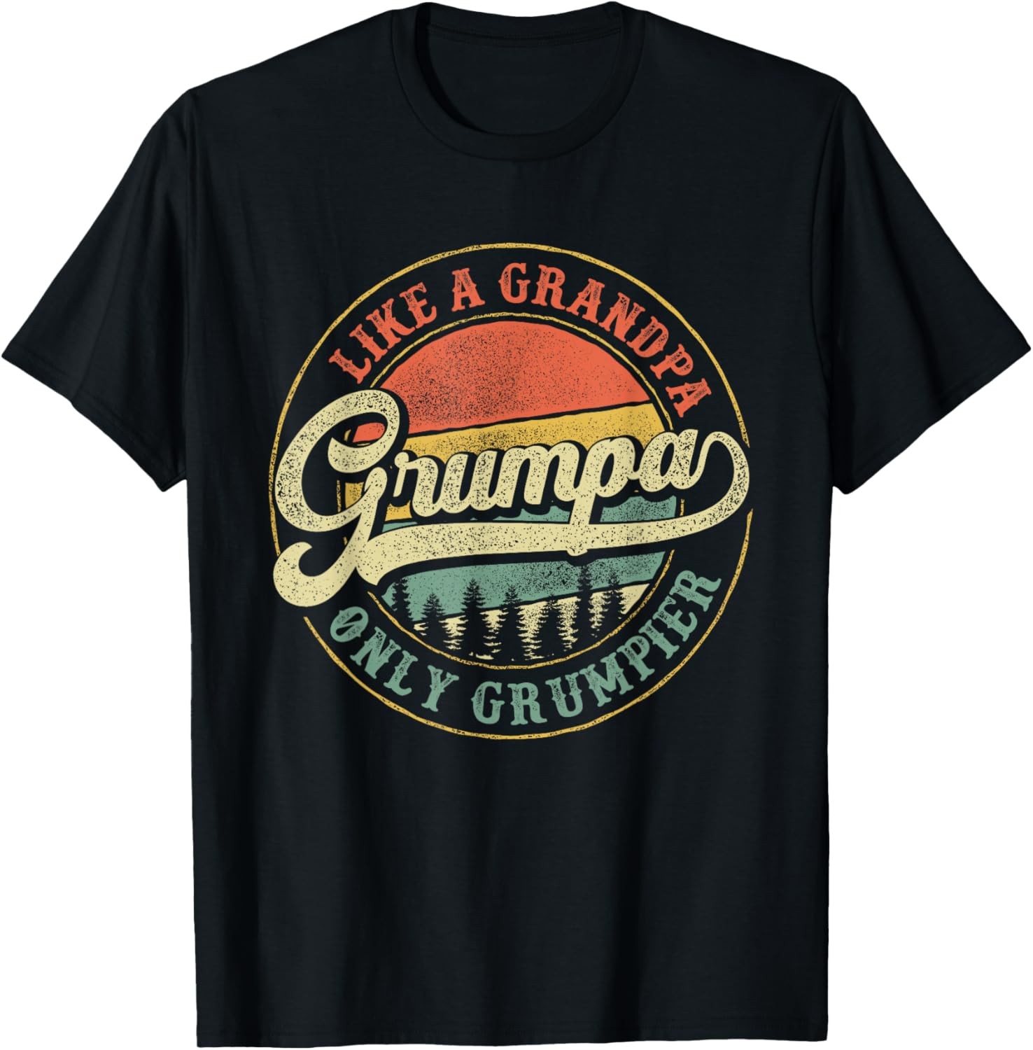 Mens Grumpa Like a Grandpa Only Grumpier Retro Grumpa Definition T-Shirt