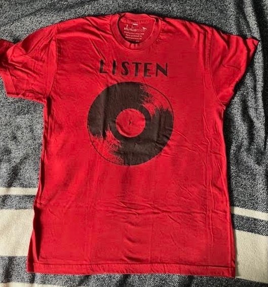 Listen – Vinyl Record T shirt made in USA