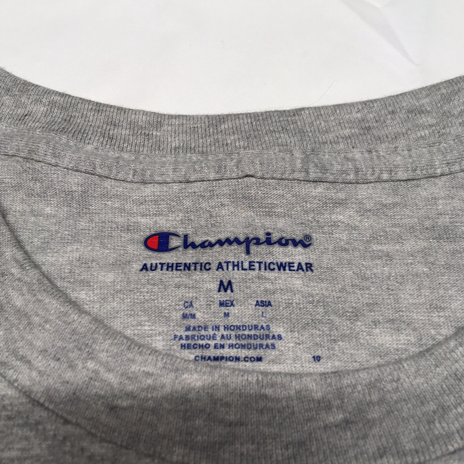 Champion Script Logo T-Shirt Men’s Medium Gray Hip Hop Hipster Sportswear Y2K
