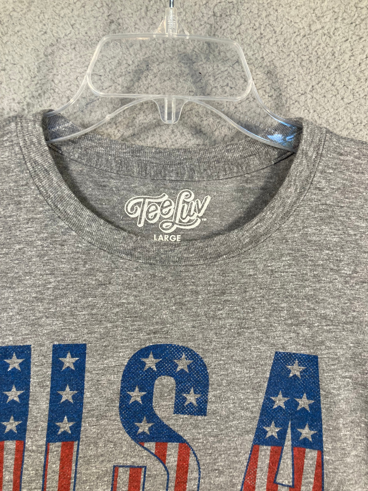 USA Ford T-Shirt Adult Large Gray Short Sleeve Patriotic Cars America Tee Luv