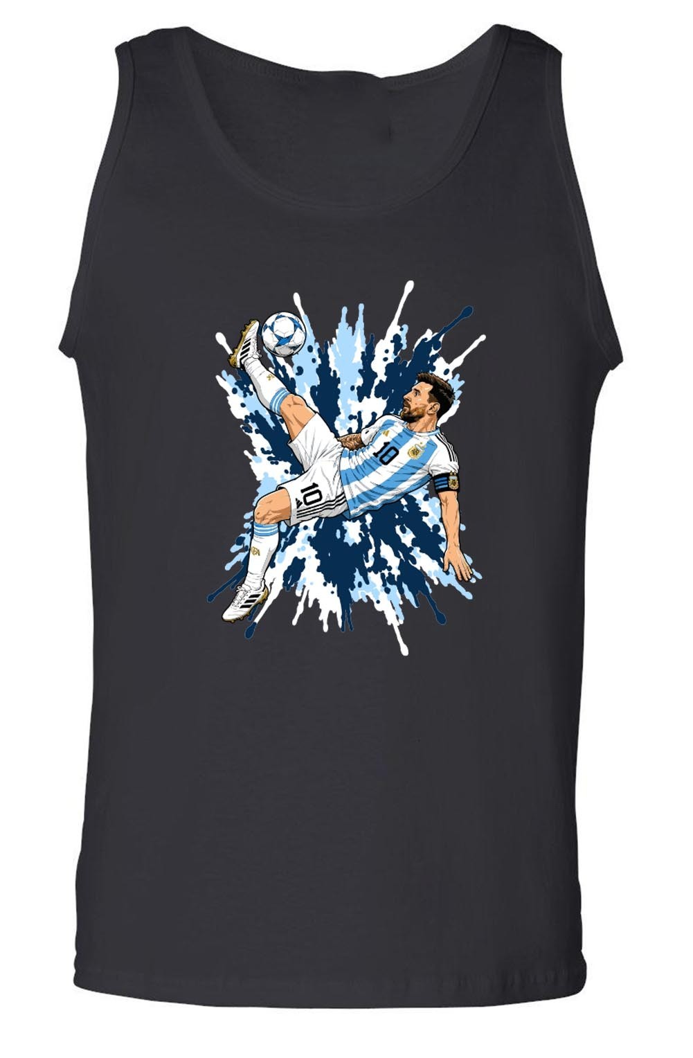 Lionel Messi Argentina Spray Paint Tank Top Shirt T-Shirt