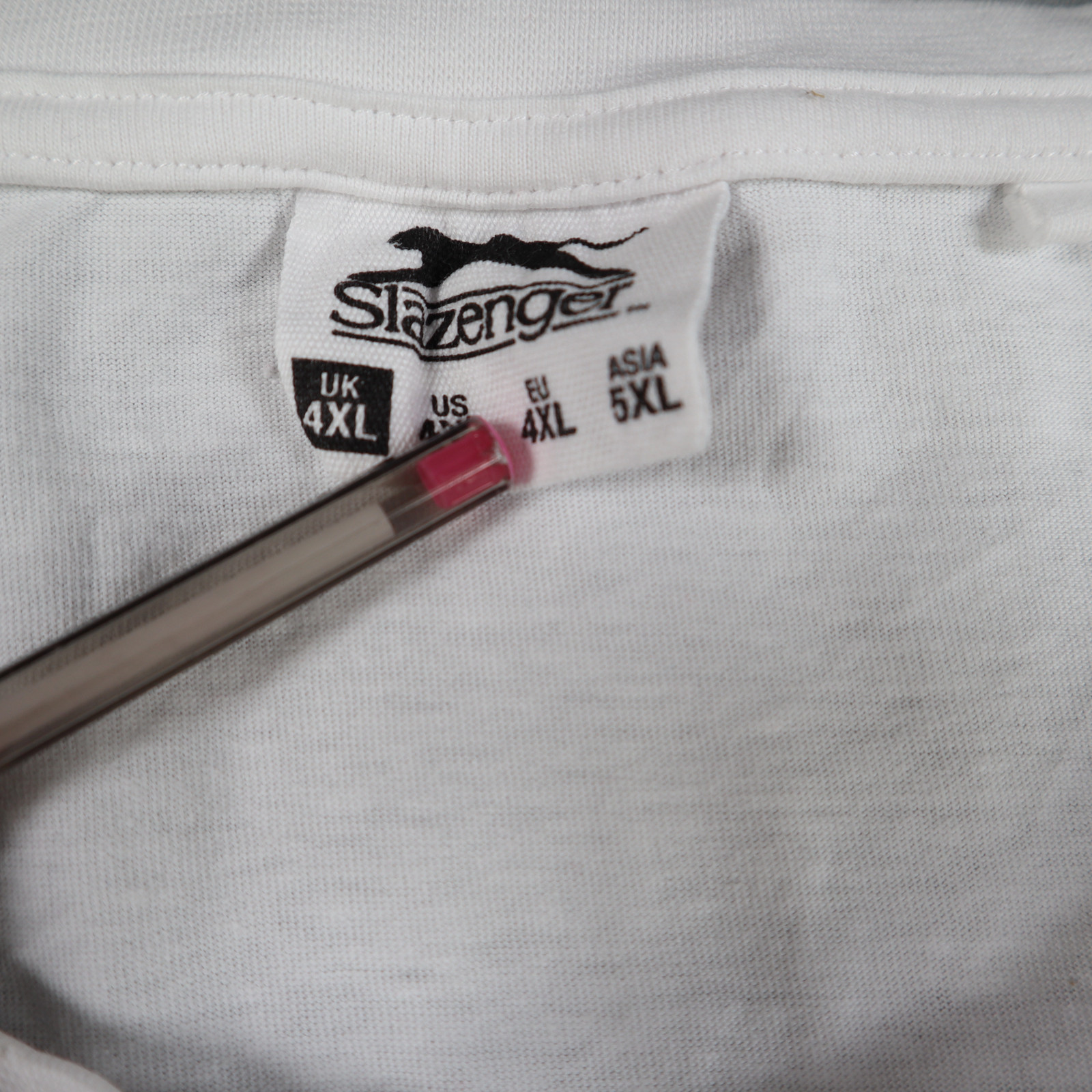 Slazenger Mens T-Shirt Size 4XL White Short Sleeve Round Neck 100% Cotton