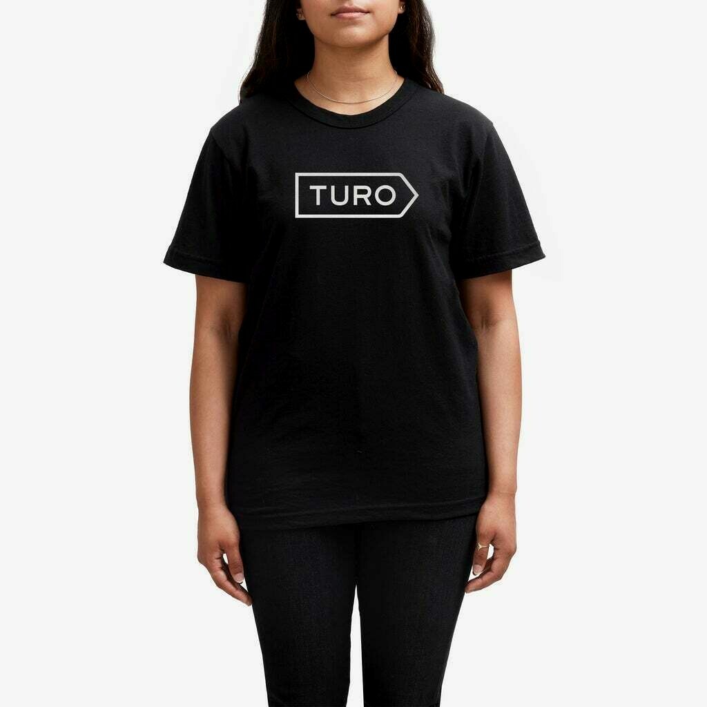 Black Turo T Shirt Made In The United States Size Large Cotton Poly 100% Recycle