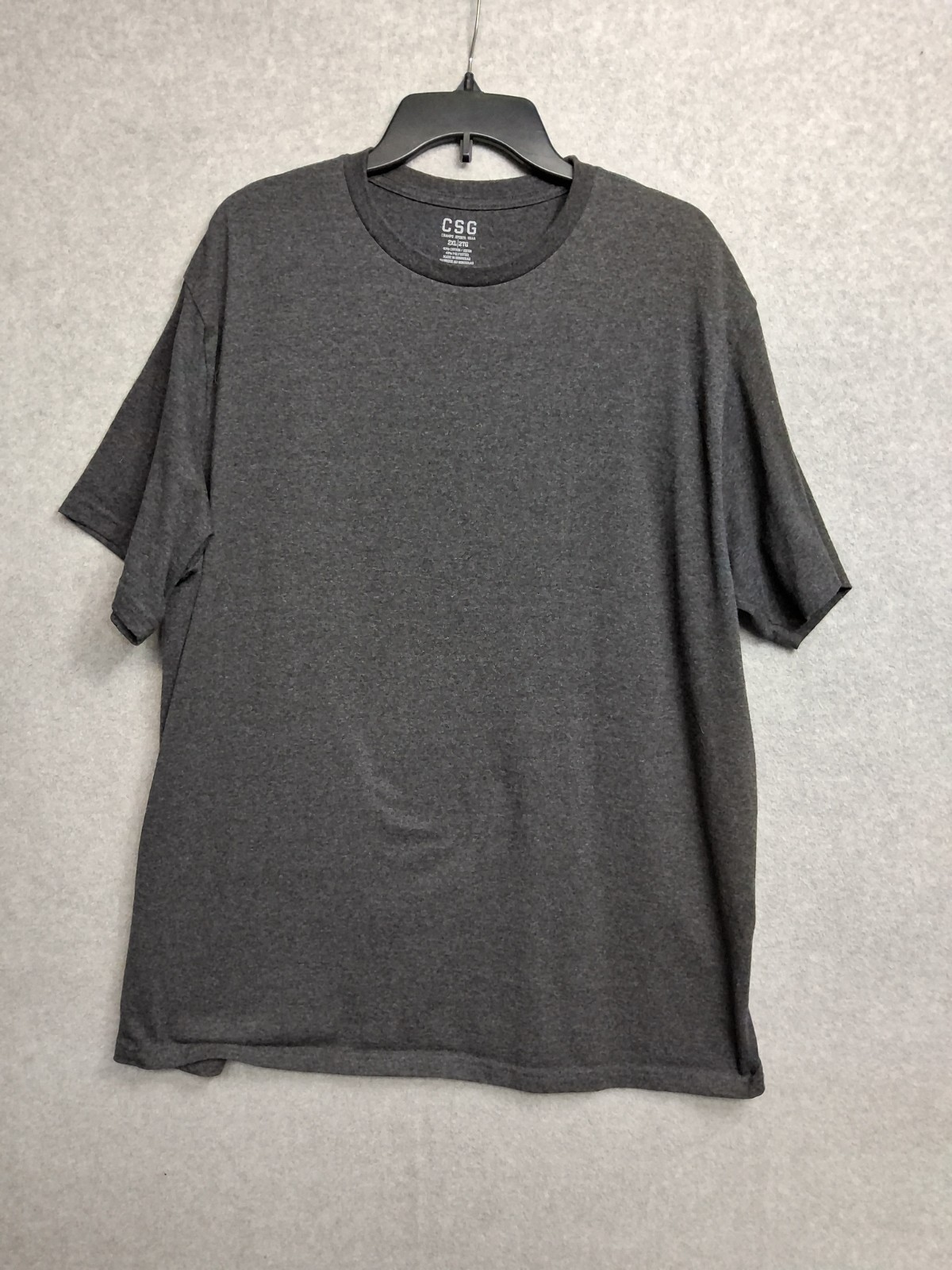CSG Champs Sports Gear 2XL Charcoal Gray Seamless Sides Tee Soft Stretch Shirt
