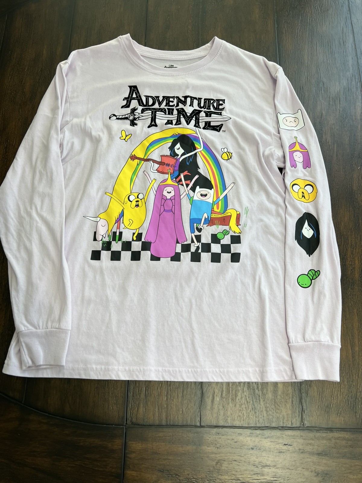 Adventure Time Graphic T-shirt Unisex Size Med Long Sleeve Cartoon Network NWOT