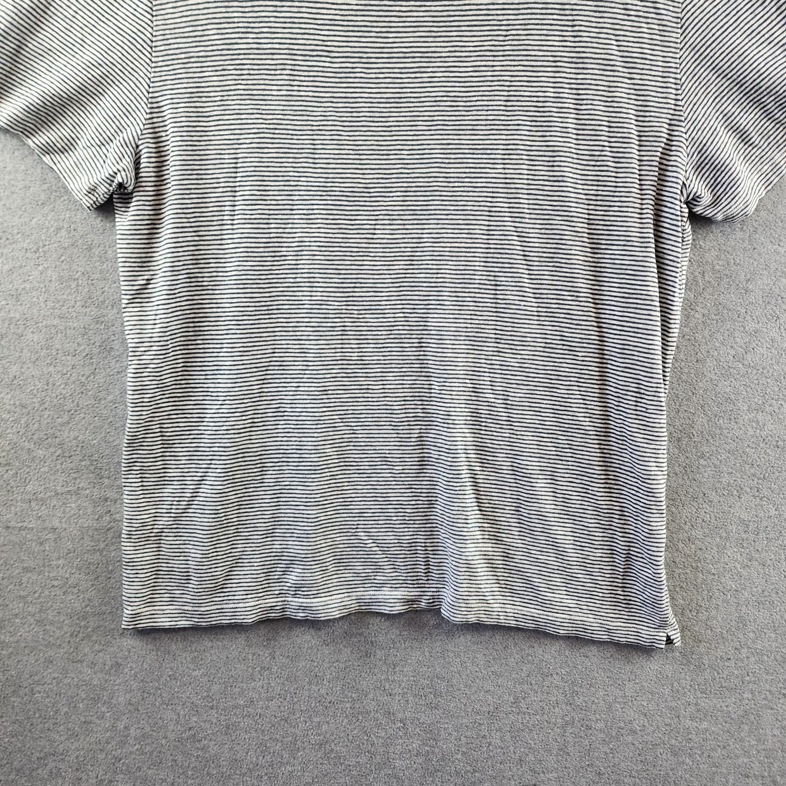 The Men’s Store at Bloomingdale’s Striped Linen Tee XL Dark Slate Pullover S/S