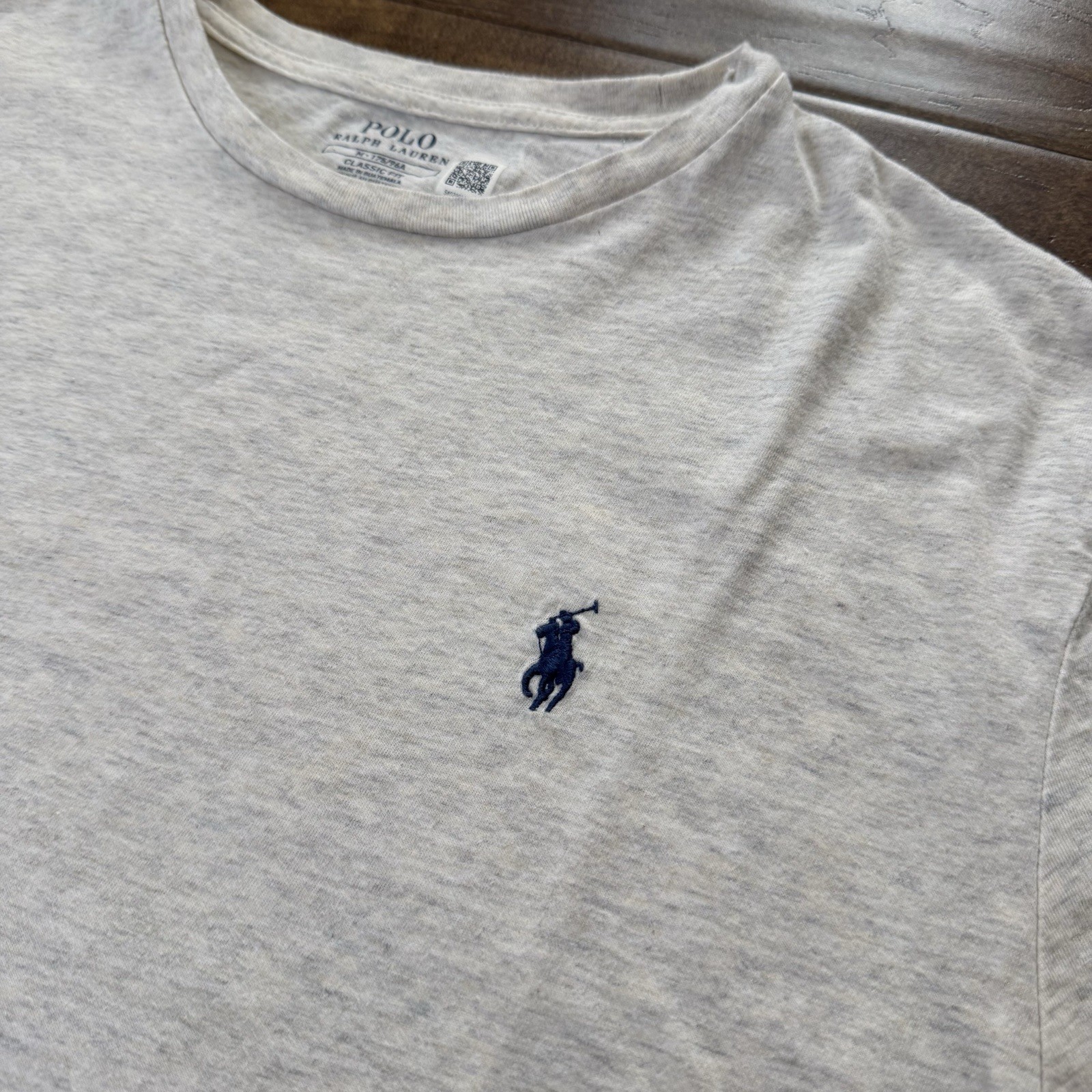 Polo Ralph Lauren Classic Fit Beige Embroidered Logo Crew Neck T-Shirt Mens M