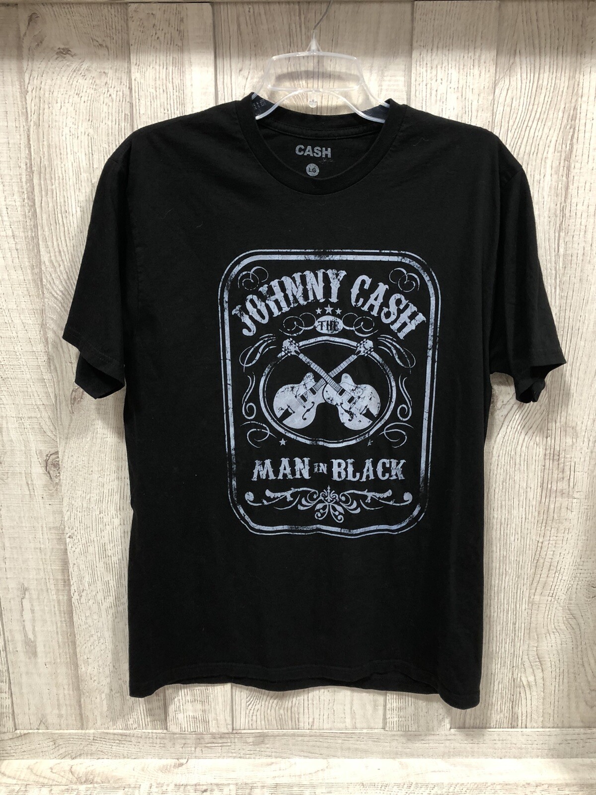 Johnny Cash Man in Black Nashville Tennessee Music Black Tee Shirt Size Large
