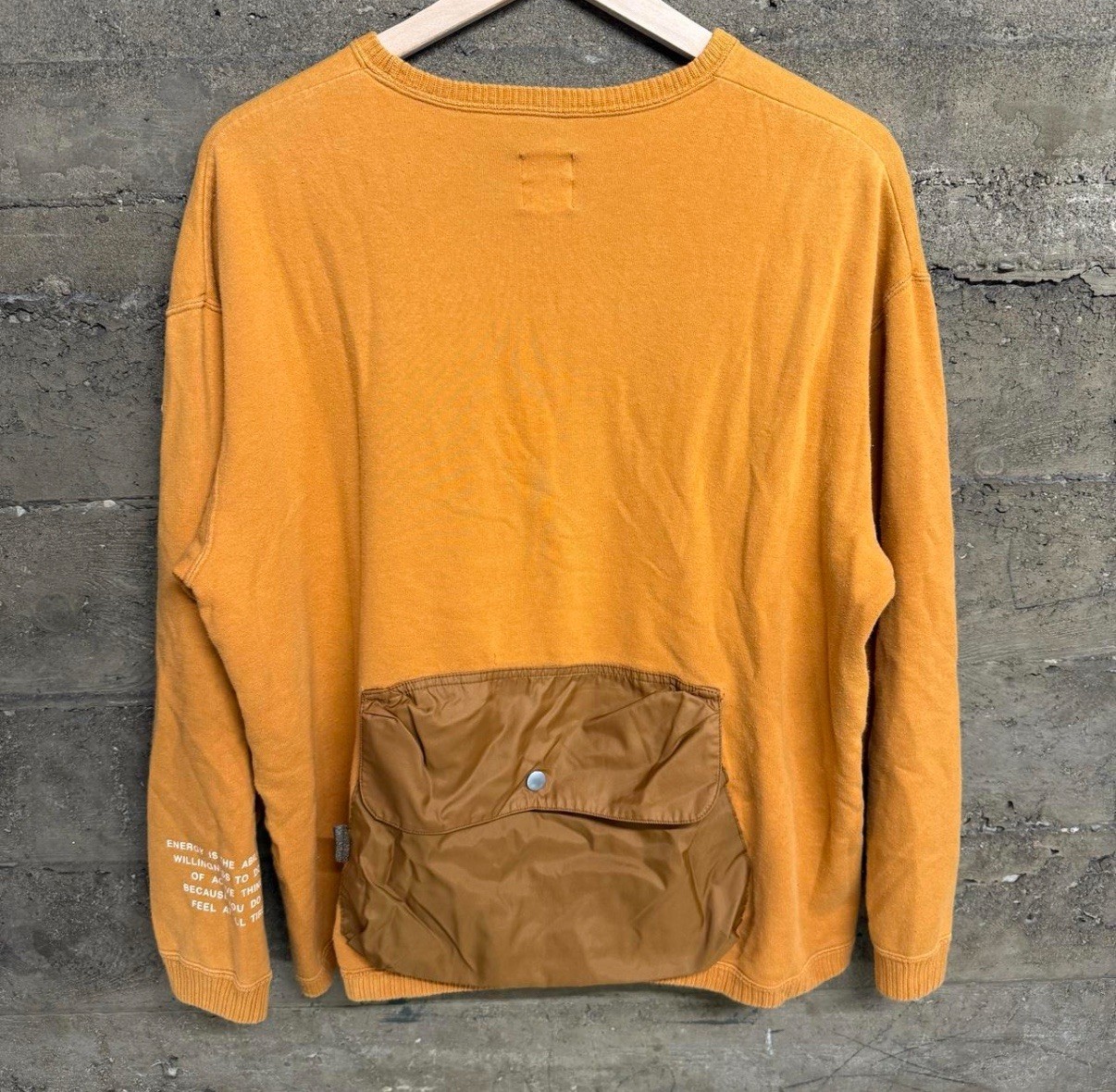 HAI Sporting Gear by Issey Miyake Crewneck Sweatshirt Yellow Utility Pocket L