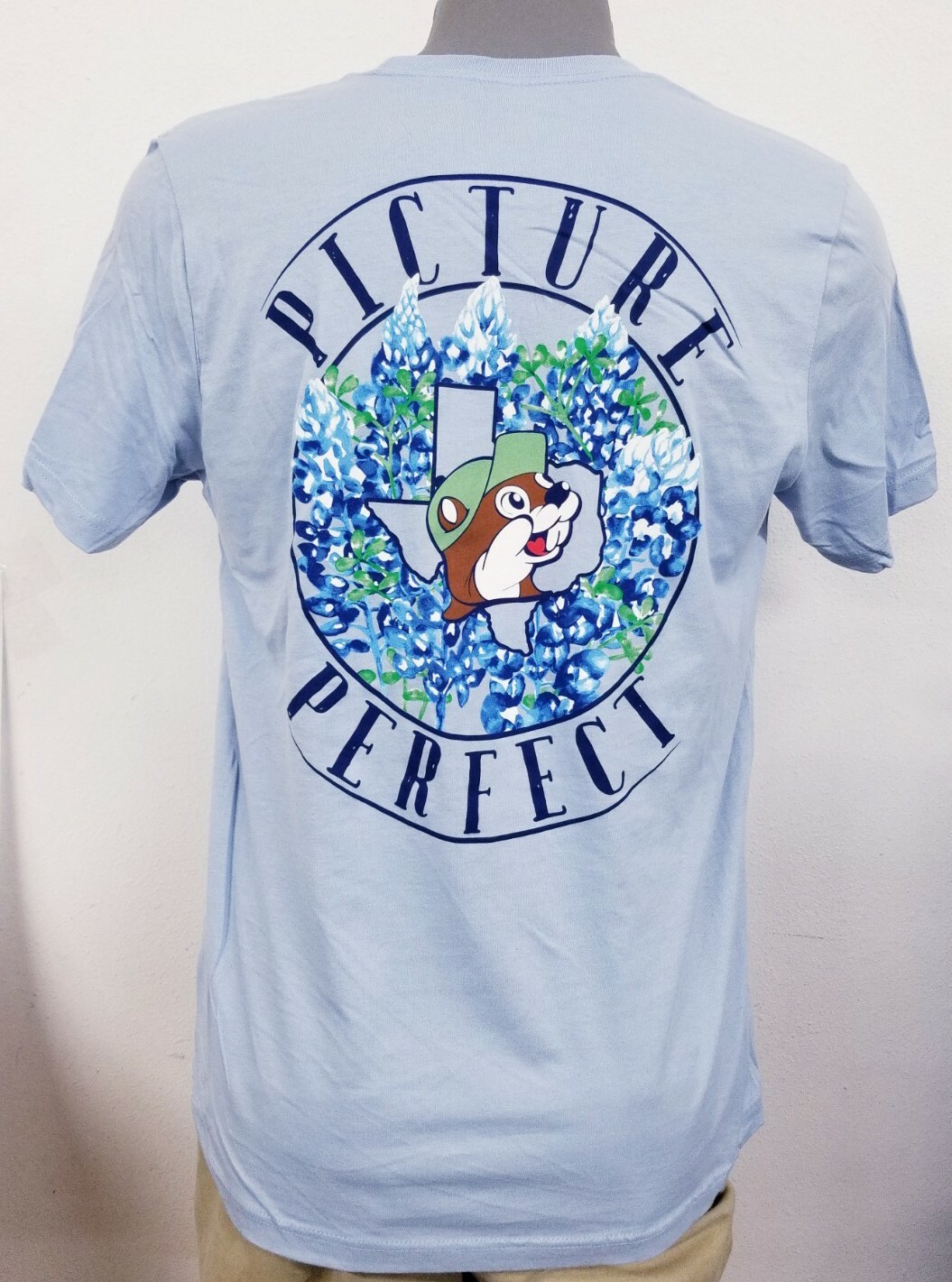 Buc-ee’s Texas Bluebonnets “Picture Perfect” Beaver Blue T-Shirt New Choose Size