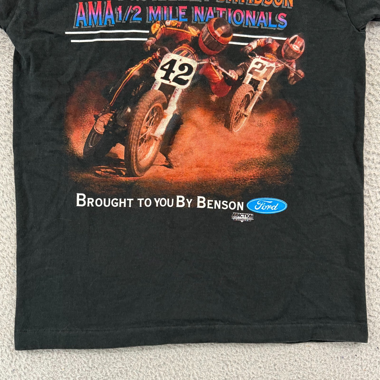 Vintage Eldora Speedway T-Shirt Mens L AMA Harley Davidson 90s Motorcycle Biker