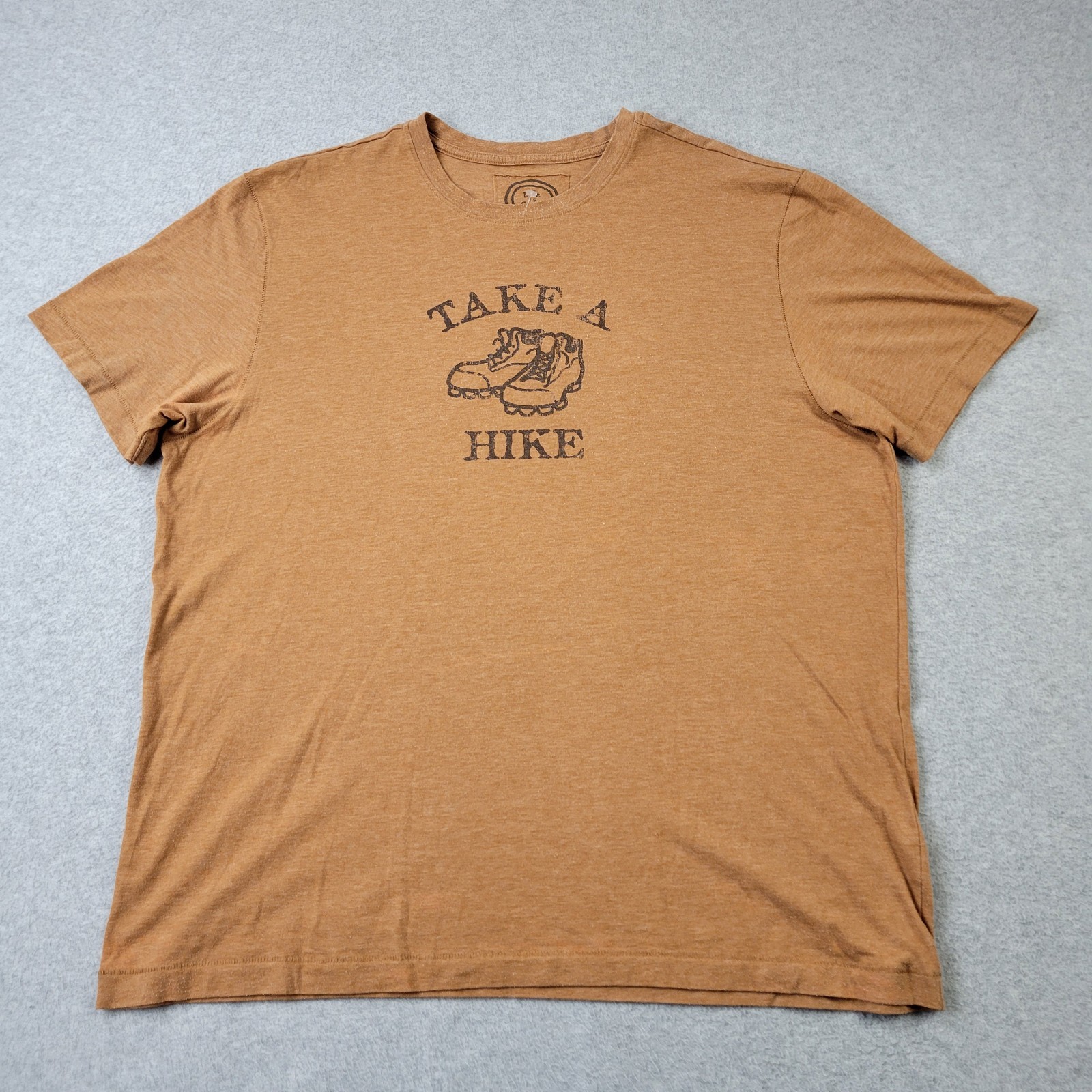 Life is Good Shirt Mens XL Semi-Fitted Brown Heather Take A Hike Graphic Print