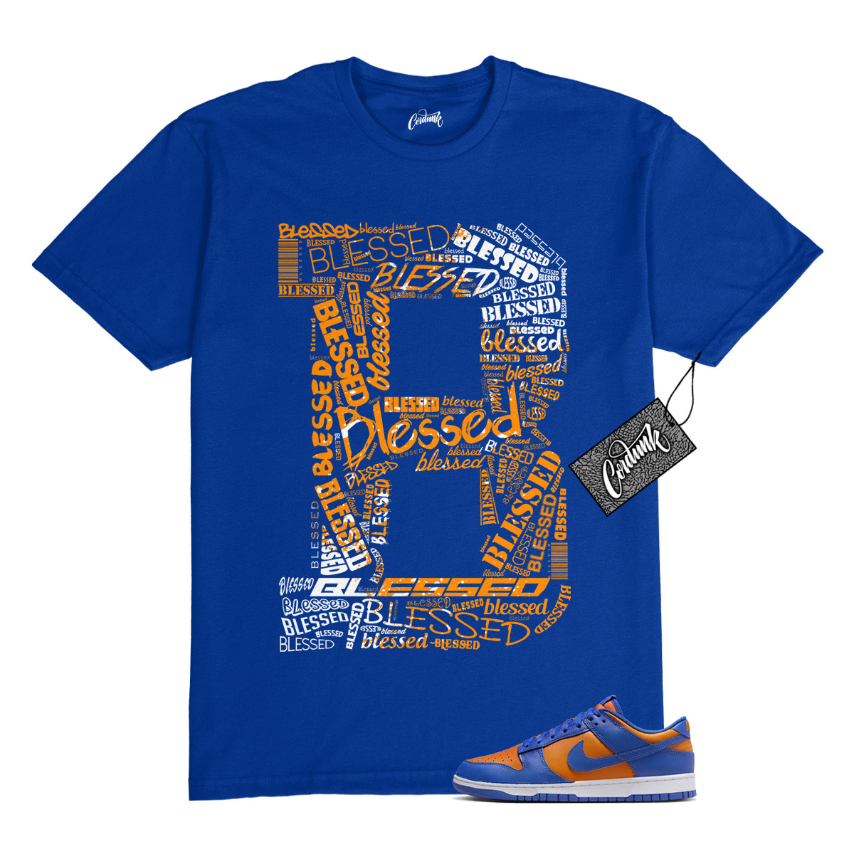 Dunk Knicks Team Royal Blue Orange Low Bright Ceramic T Shirt to Match BLESSED