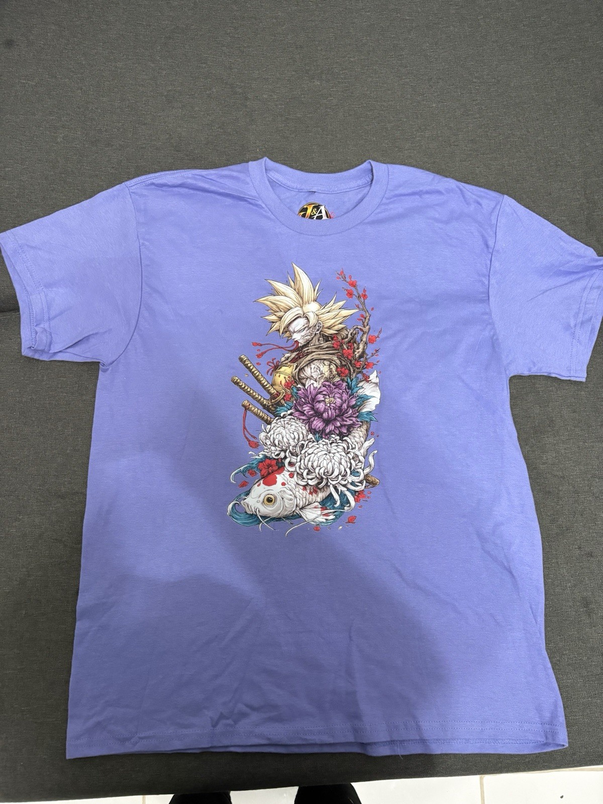 Men’s Dragon Ball Goku Graphic Print Cotton Crew Neck Short Sleeve T-Shirt L
