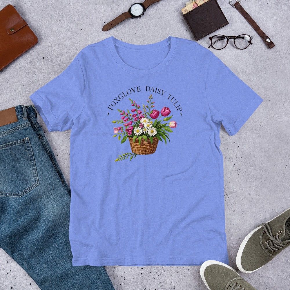 Subtly Sarcastic Floral Basket Tee – Bella Canvas 3001 Unisex T-Shirt – FDT